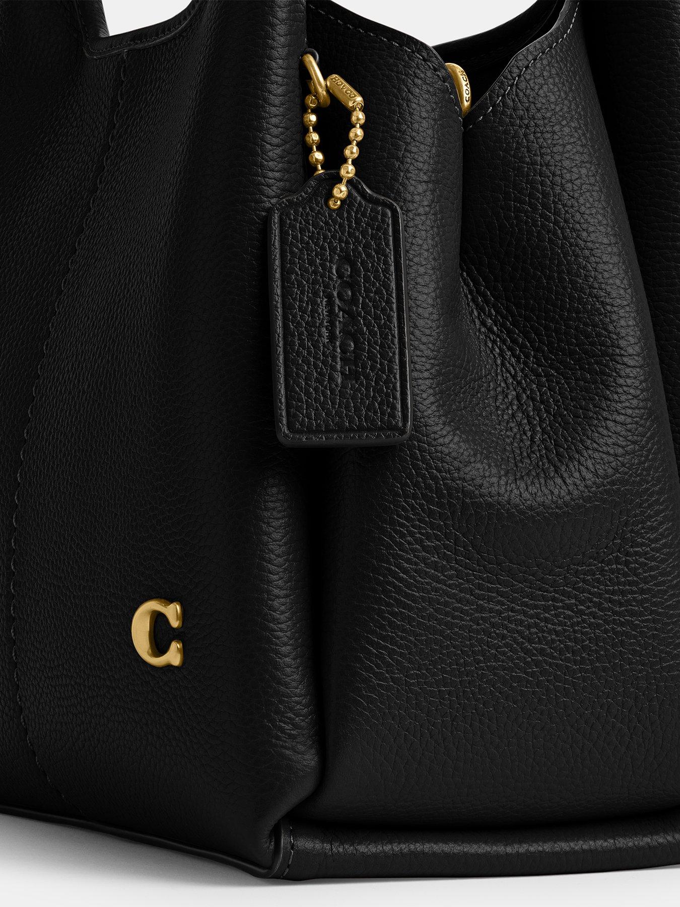 Image 5 of 5 of COACH Polished Pebble Leather Lana Shoulder Bag 23 - Black