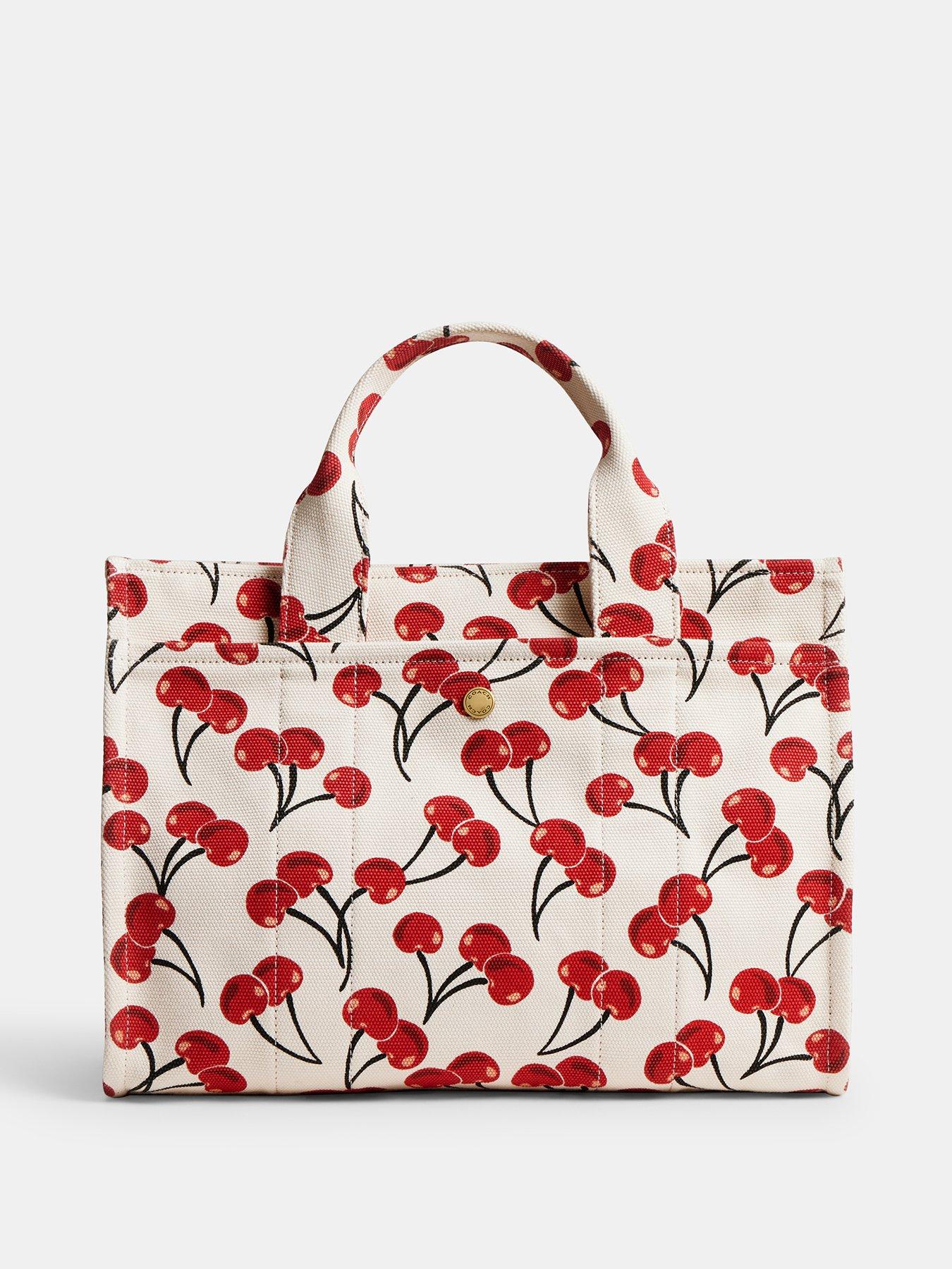 Image 2 of 5 of COACH Cherry Print Cargo Tote - Cream