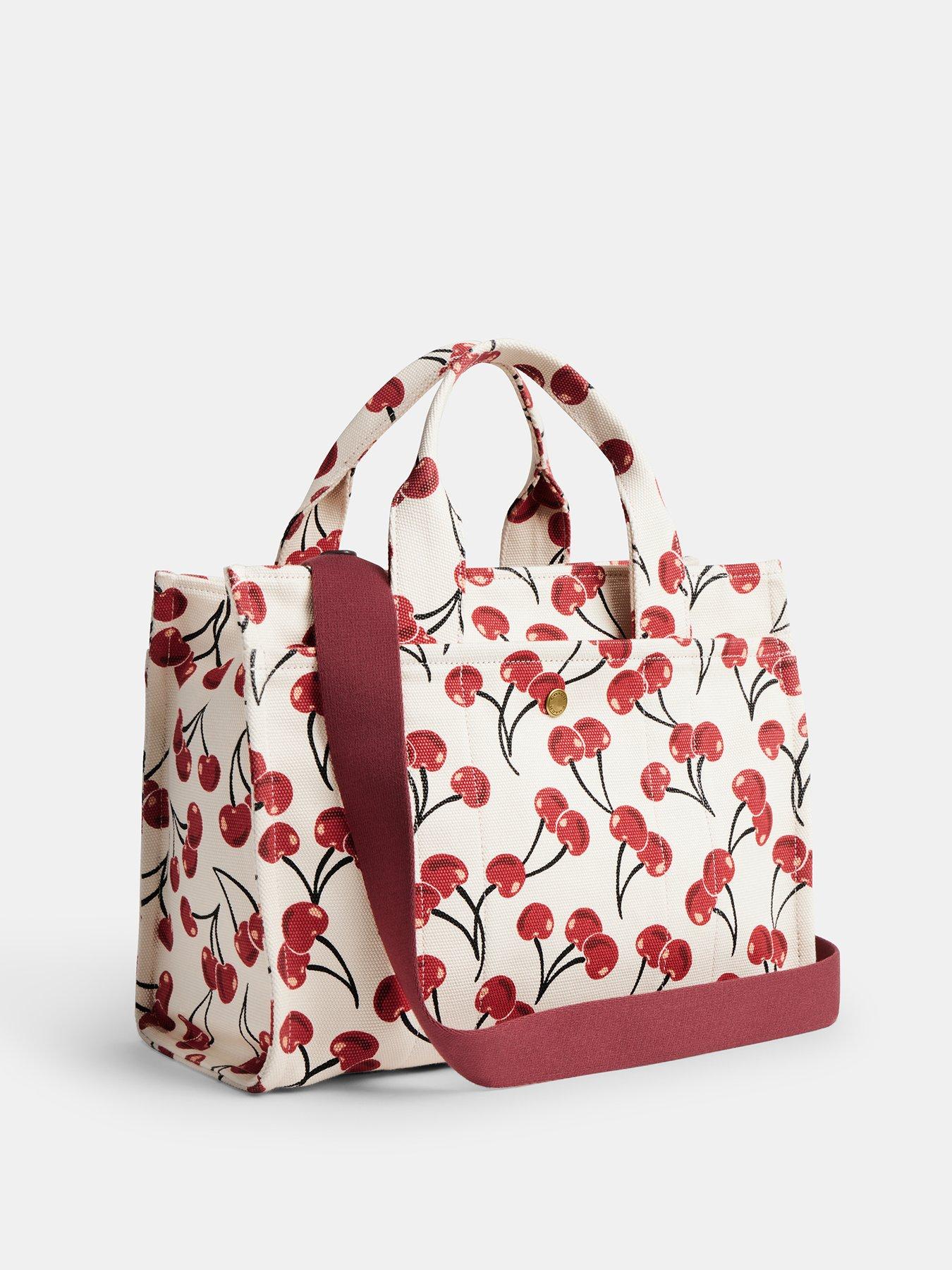 Image 4 of 5 of COACH Cherry Print Cargo Tote - Cream