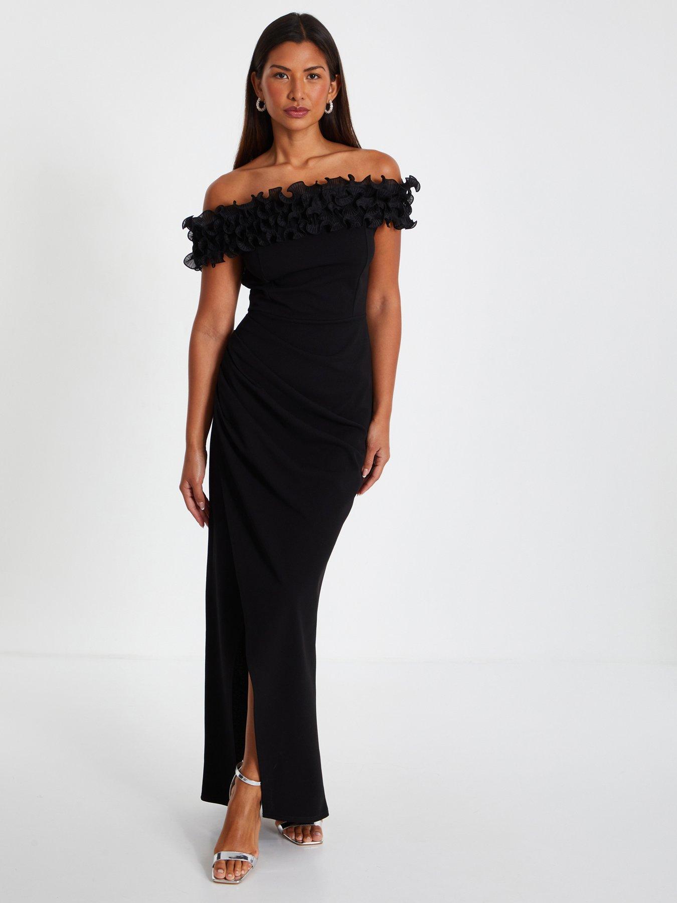 Quiz long black evening dresses hotsell