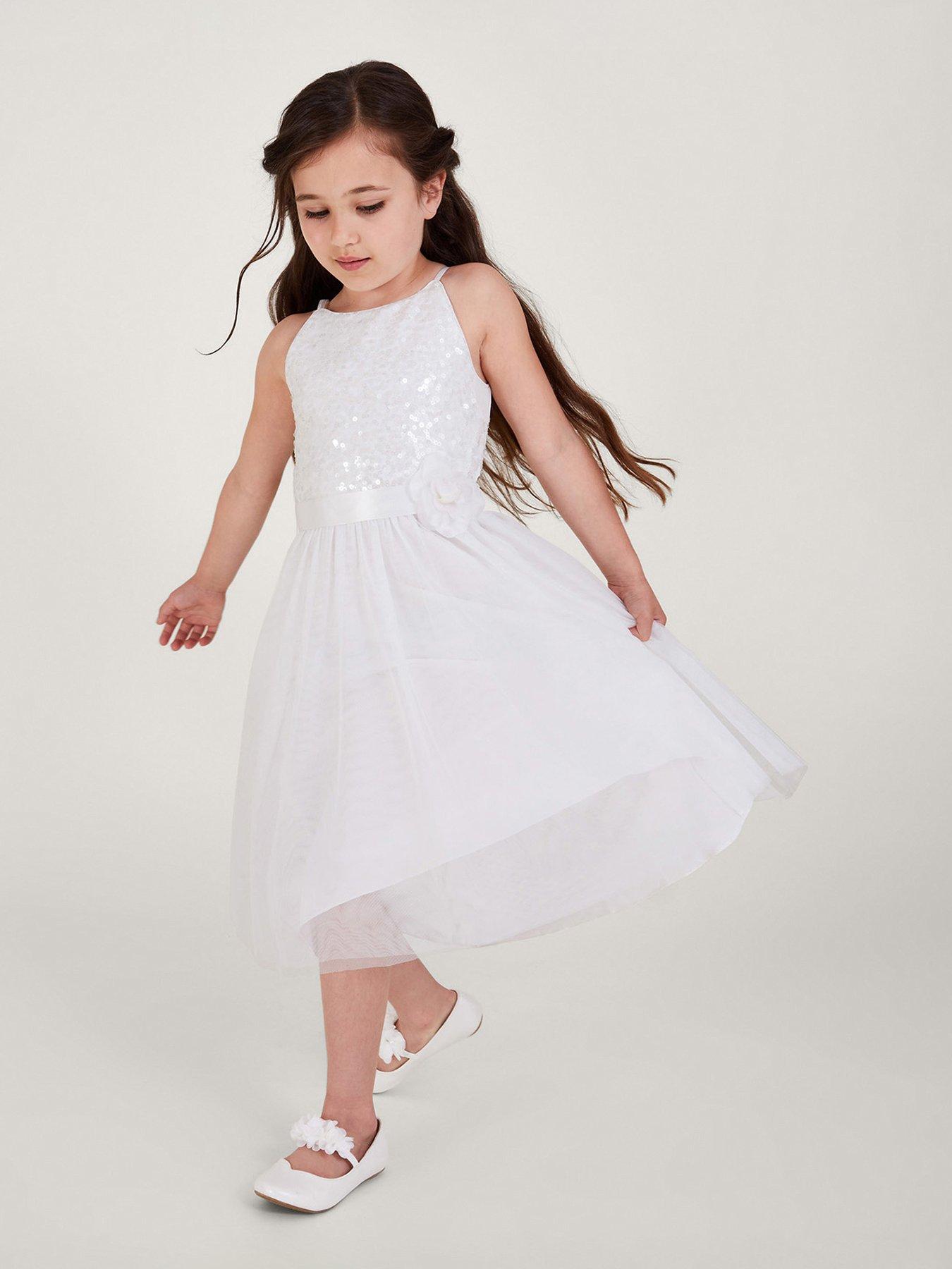 undefined Girls Sequin Truth Maxi Dress - Ivory