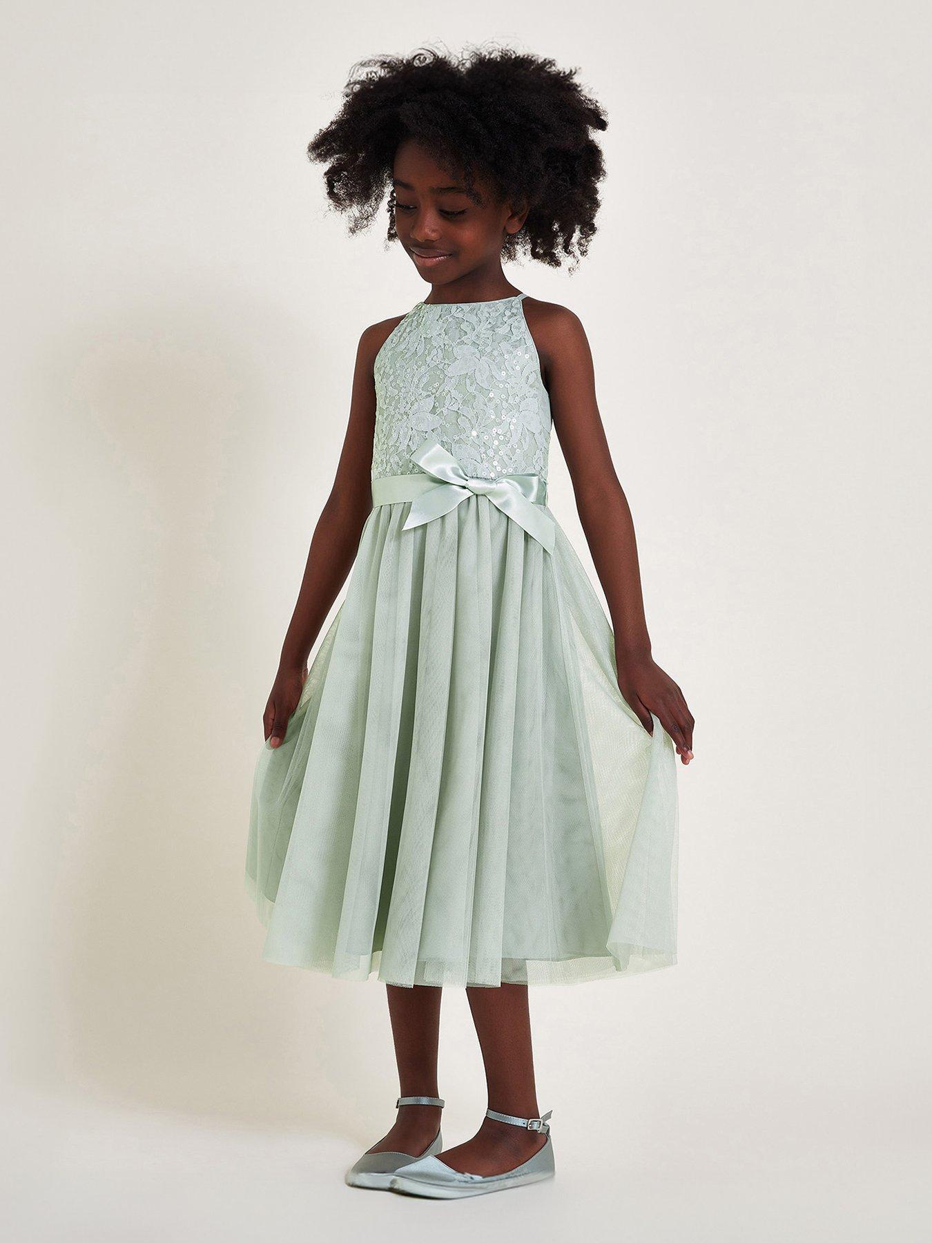 undefined Girls Lacey Sequin Truth Dress - Green
