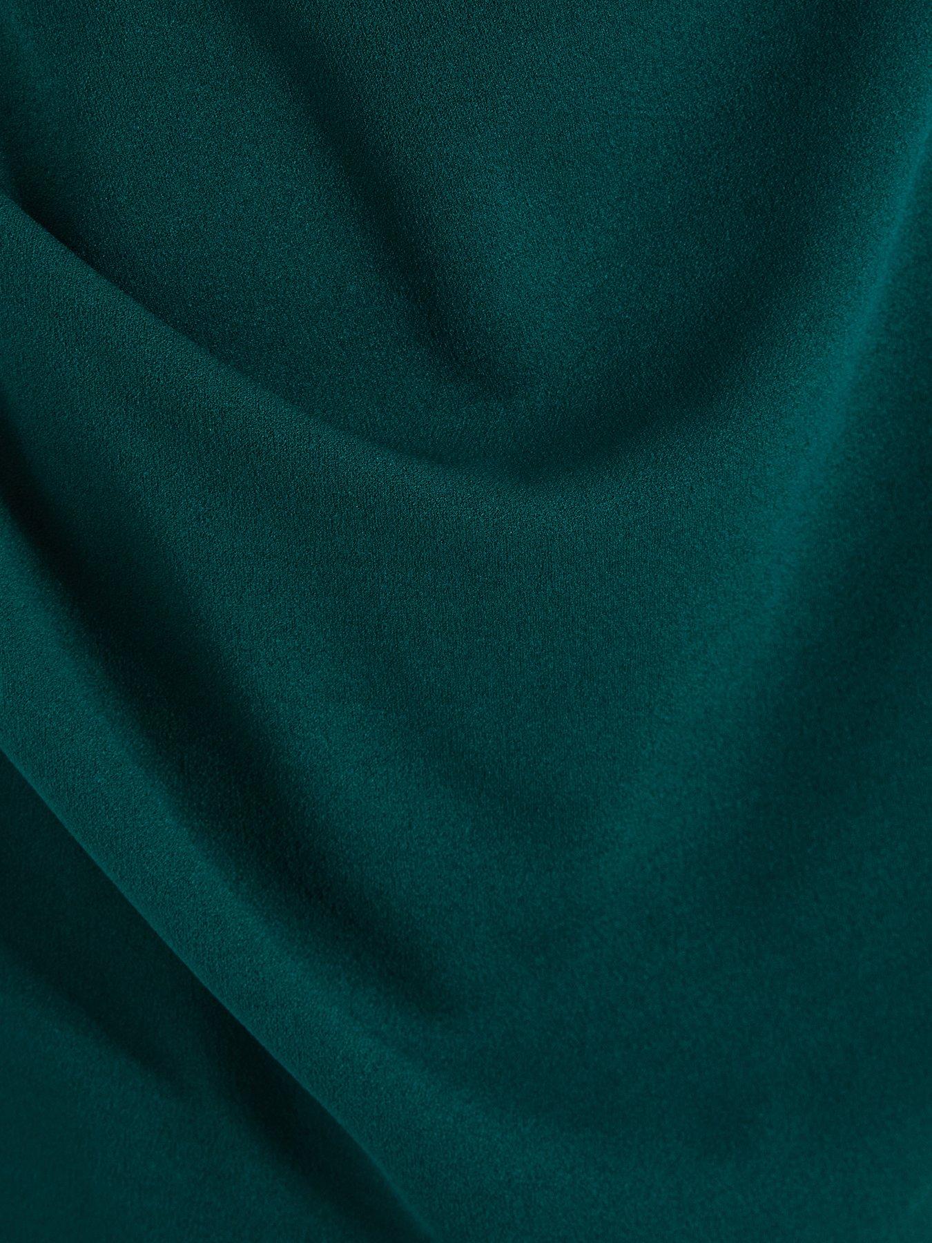 Quiz Bardot Ruched Wrap Midi Dress - Bottle Green | Very