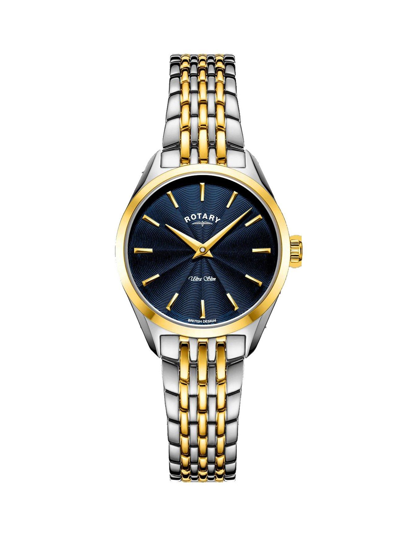 Rotary Two Tone Ultra Slim Dress Watch - Navy