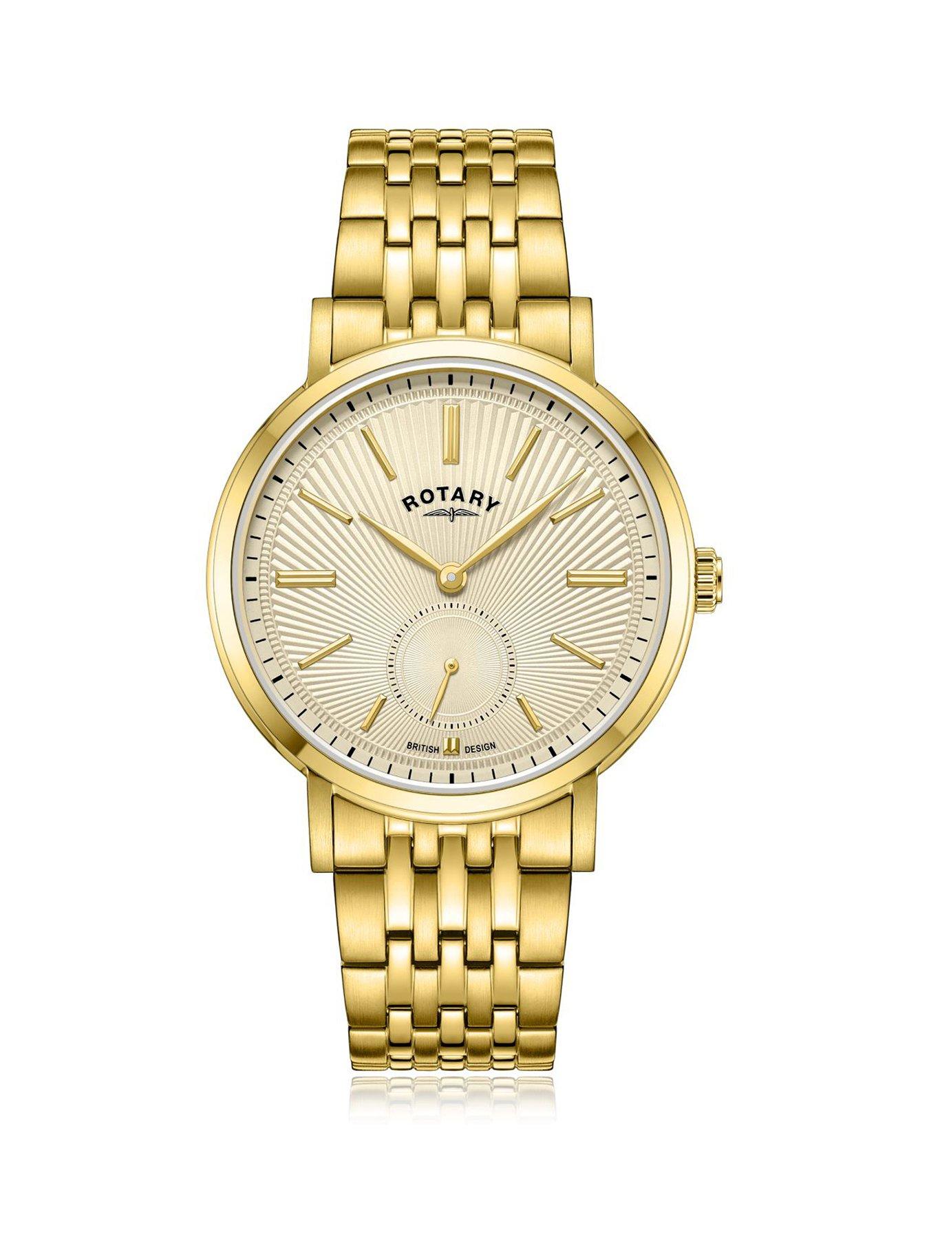 Product photograph of Rotary Gold Plated Dress Watch from very.co.uk