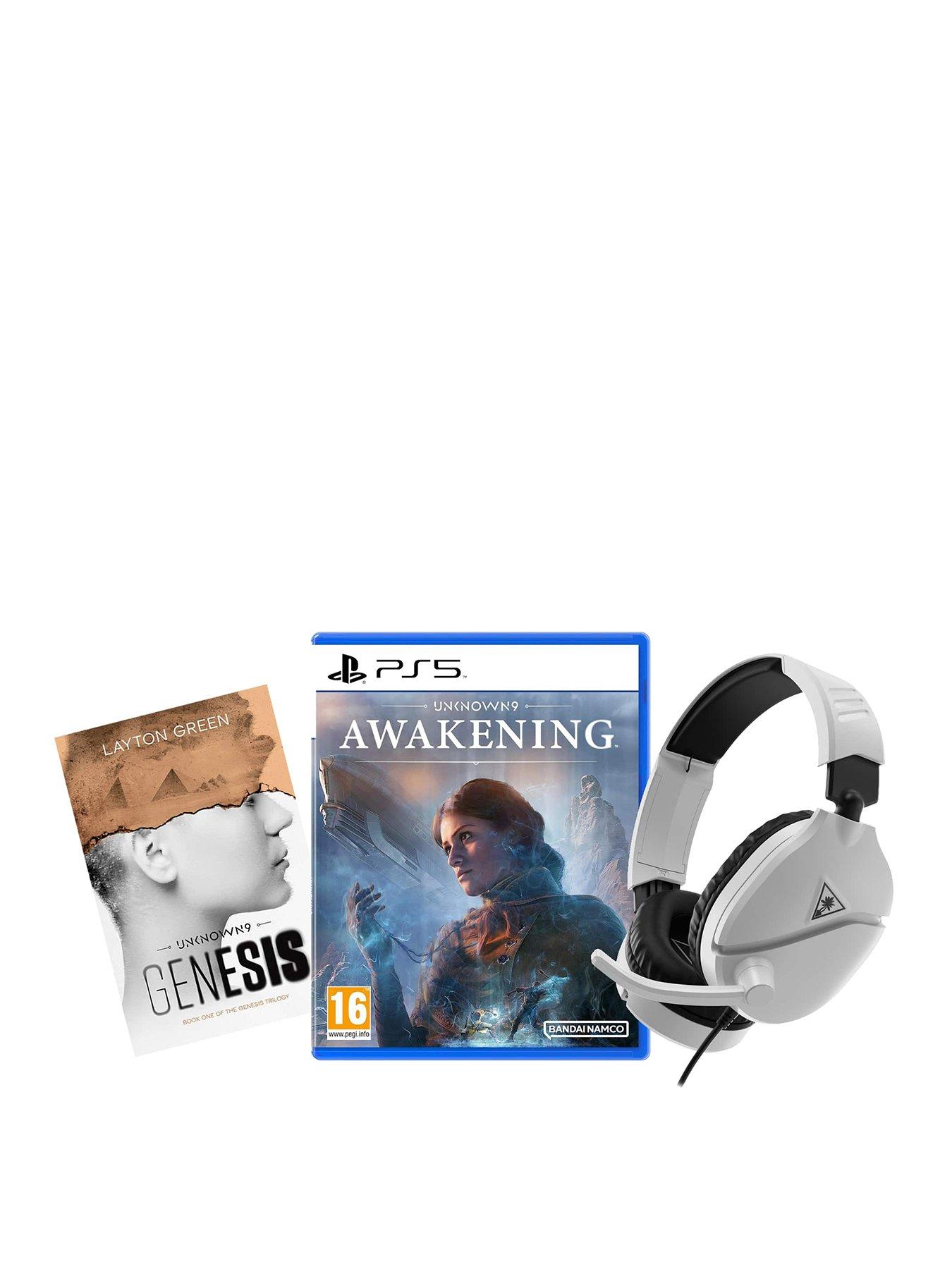 PlayStation 5 Unknown 9: Awakening, Unknown 9: Genesis (BOOK)  &  Recon 70 MP Headphones - White