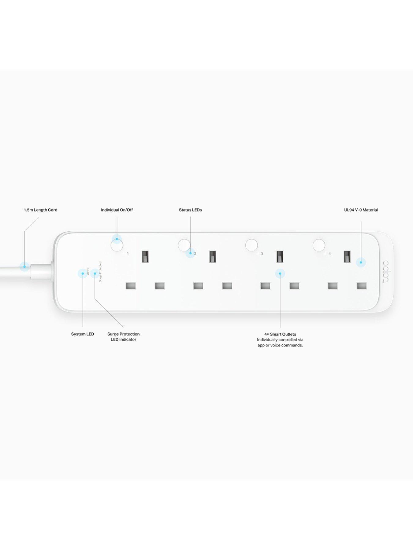 TP Link Tapo P304M Smart Power Strip, Wi-Fi Surge Protector with 4 ...