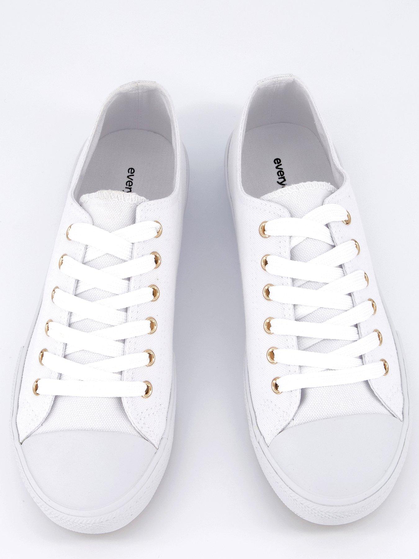 Image 3 of 7 of Everyday Extra Wide Fit Canvas Lace Up Trainer - White