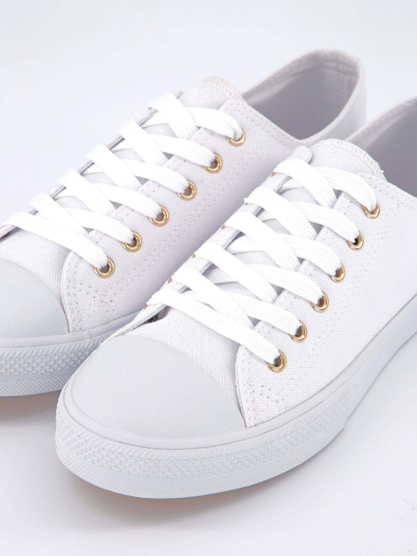 Image 5 of 7 of Everyday Extra Wide Fit Canvas Lace Up Trainer - White