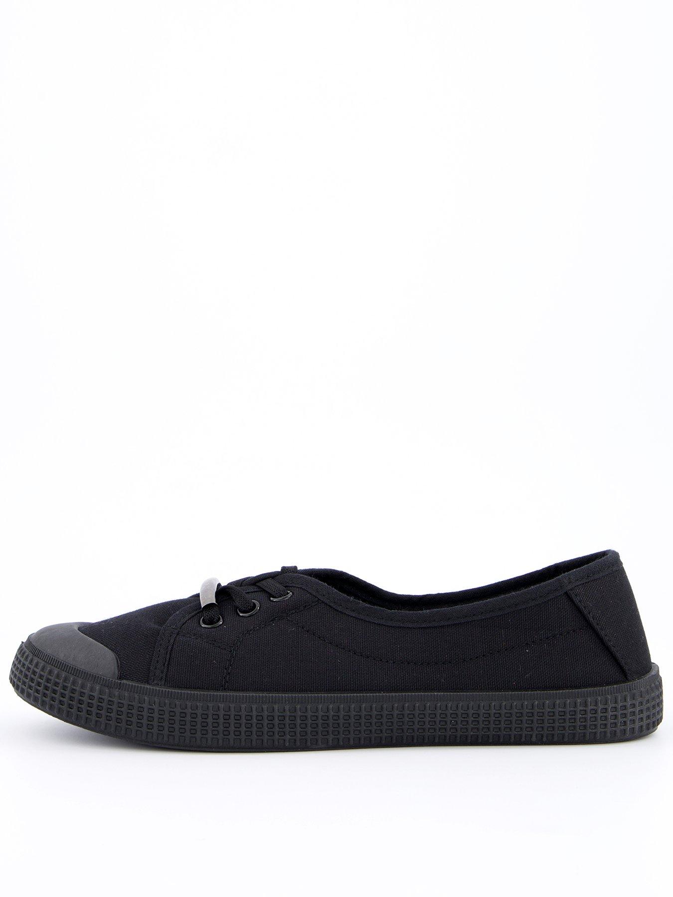 Image 1 of 7 of Everyday Wide Fit Elastic Lace Pumps - Black&nbsp;