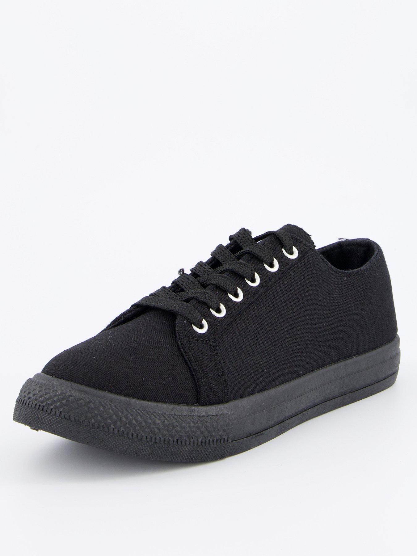 Image 2 of 7 of Everyday Standard Fit Canvas Lace Up Trainer - Black