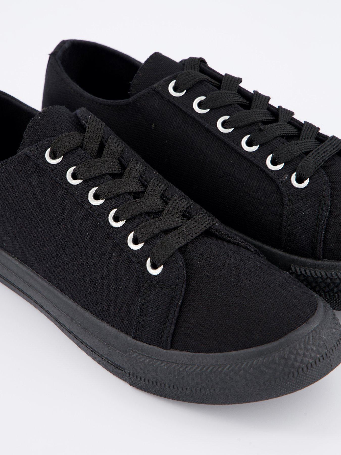 Image 5 of 7 of Everyday Standard Fit Canvas Lace Up Trainer - Black