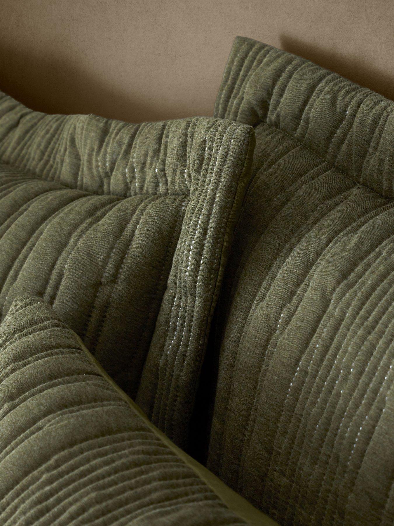 Image 3 of 3 of Pineapple Elephant Tamba Jersey Stripe Olive Oxford Pillowcase Pair