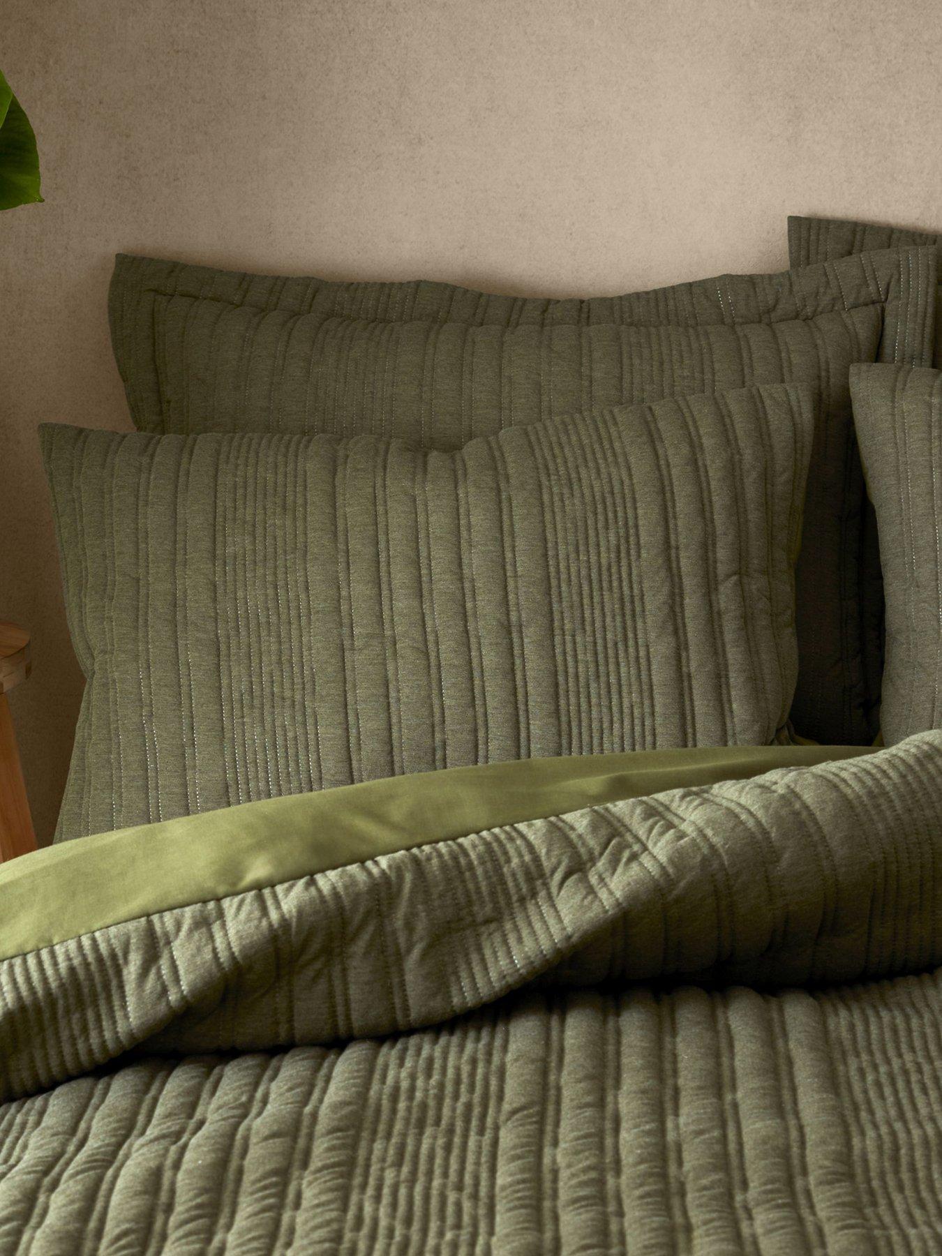 Image 3 of 5 of Pineapple Elephant Tamba Jersey Stripe Duvet Cover Set - Olive