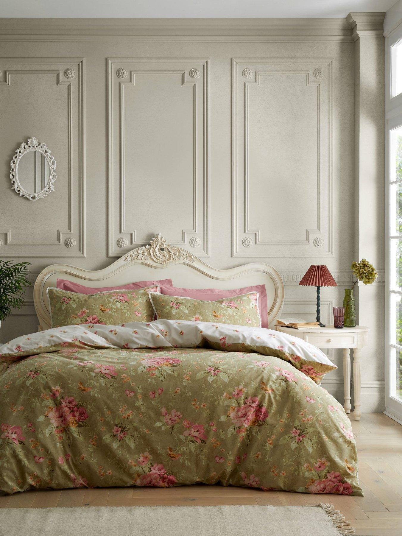 Image 3 of 7 of Bridgerton by Catherine Lansfield Penelope Floral Duvet Cover Set