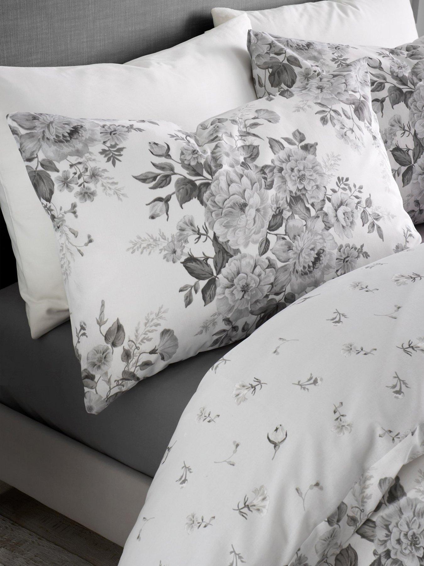Image 5 of 7 of Catherine Lansfield Grey Floral Duvet Cover Set