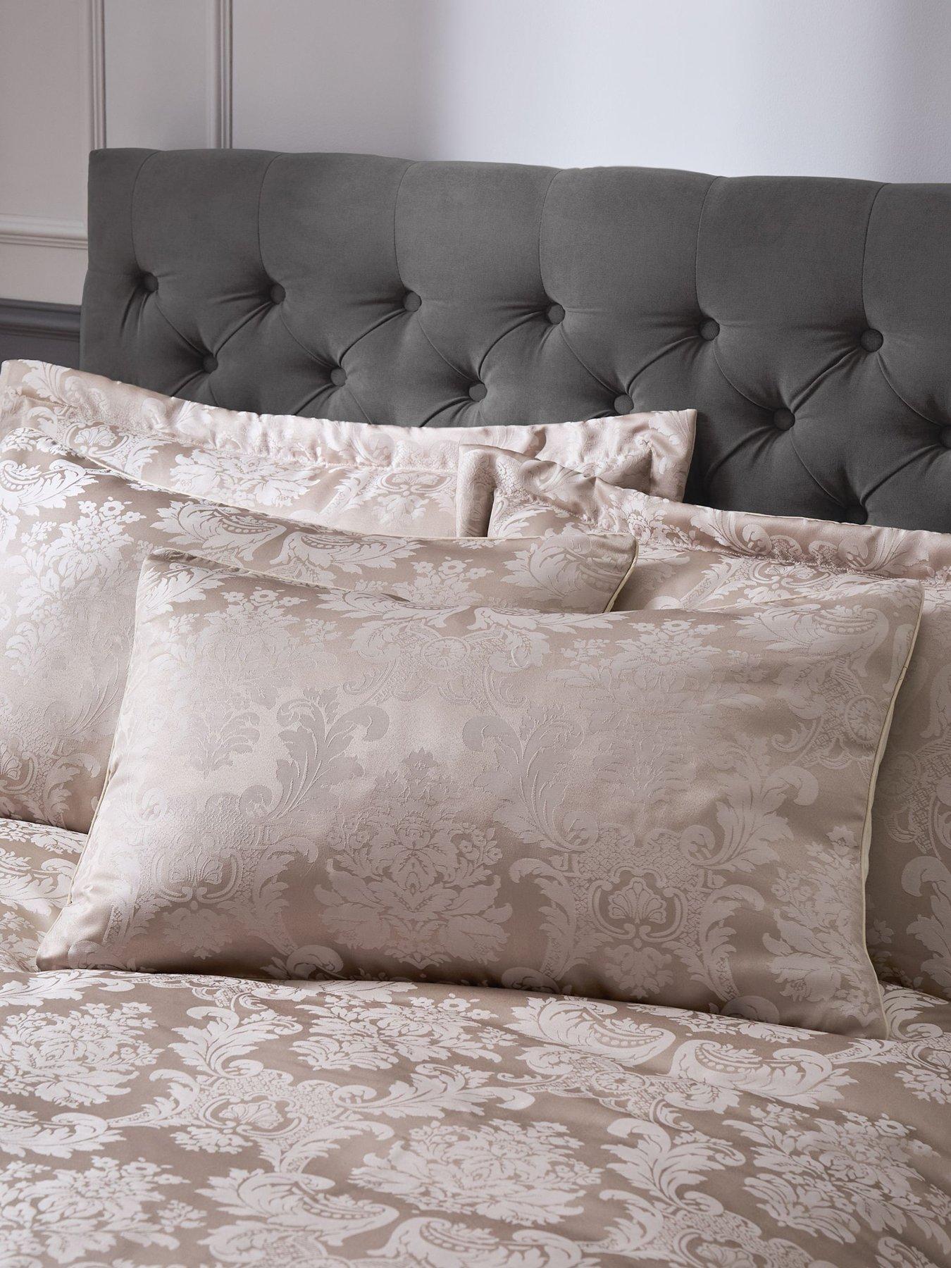 Catherine Lansfield Damask Jacquard Duvet Cover Set - Champagne | Very ...