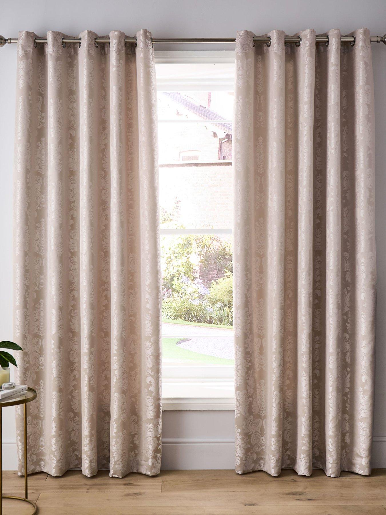 Product photograph of Catherine Lansfield Damask Jacquard Curtains 66x72 Inch from very.co.uk