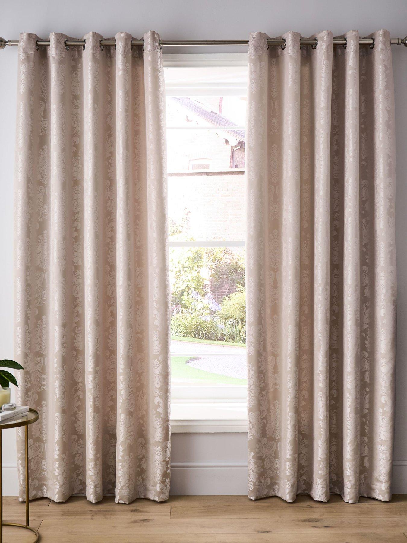 Catherine Lansfield Damask Jacquard Curtains 66X72 Inch