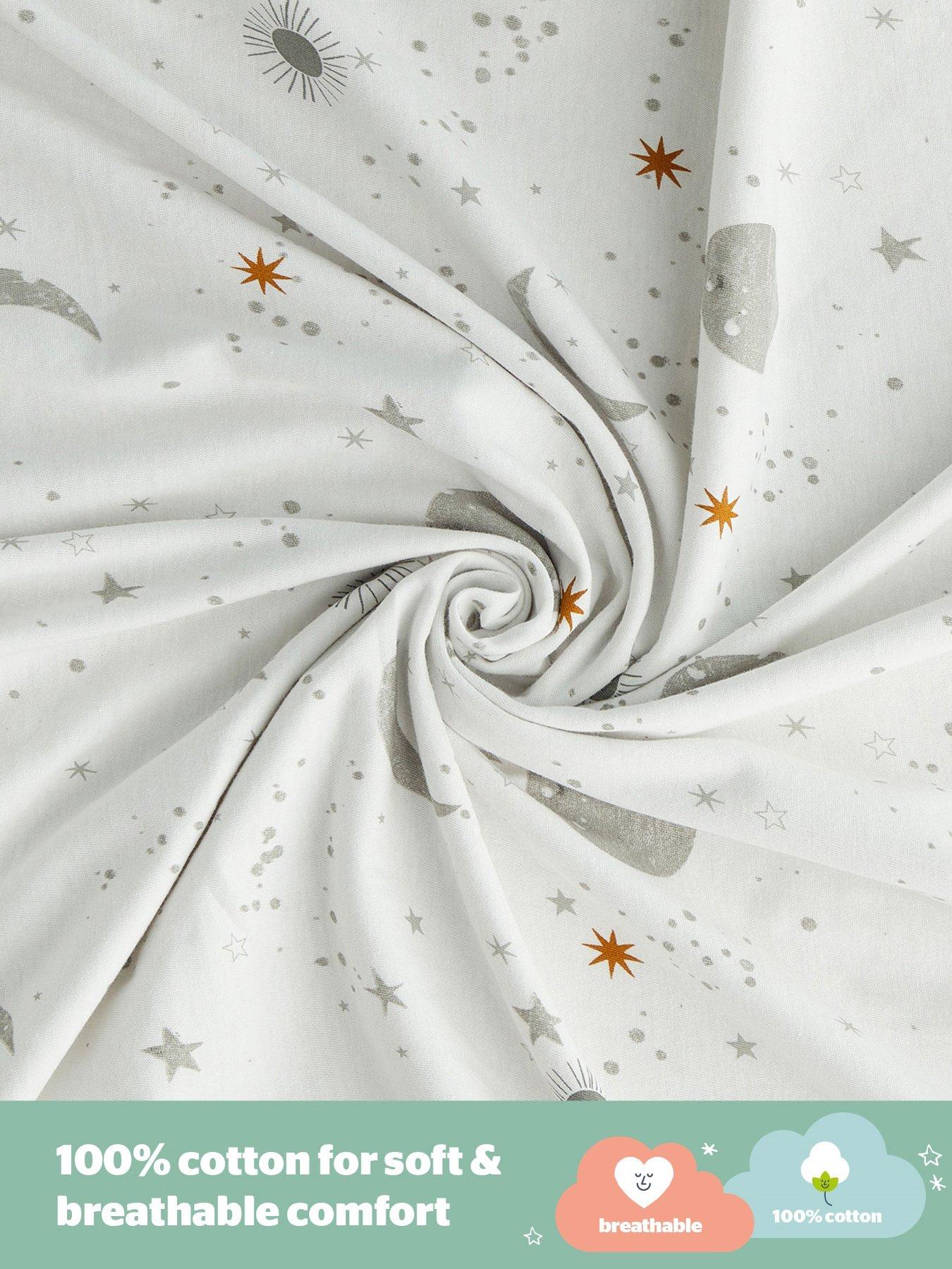 Image 4 of 7 of Silentnight Safe Nights 3 x Pack Swaddles - Velcro Tab Fastening - Celestial Moon and Star Print