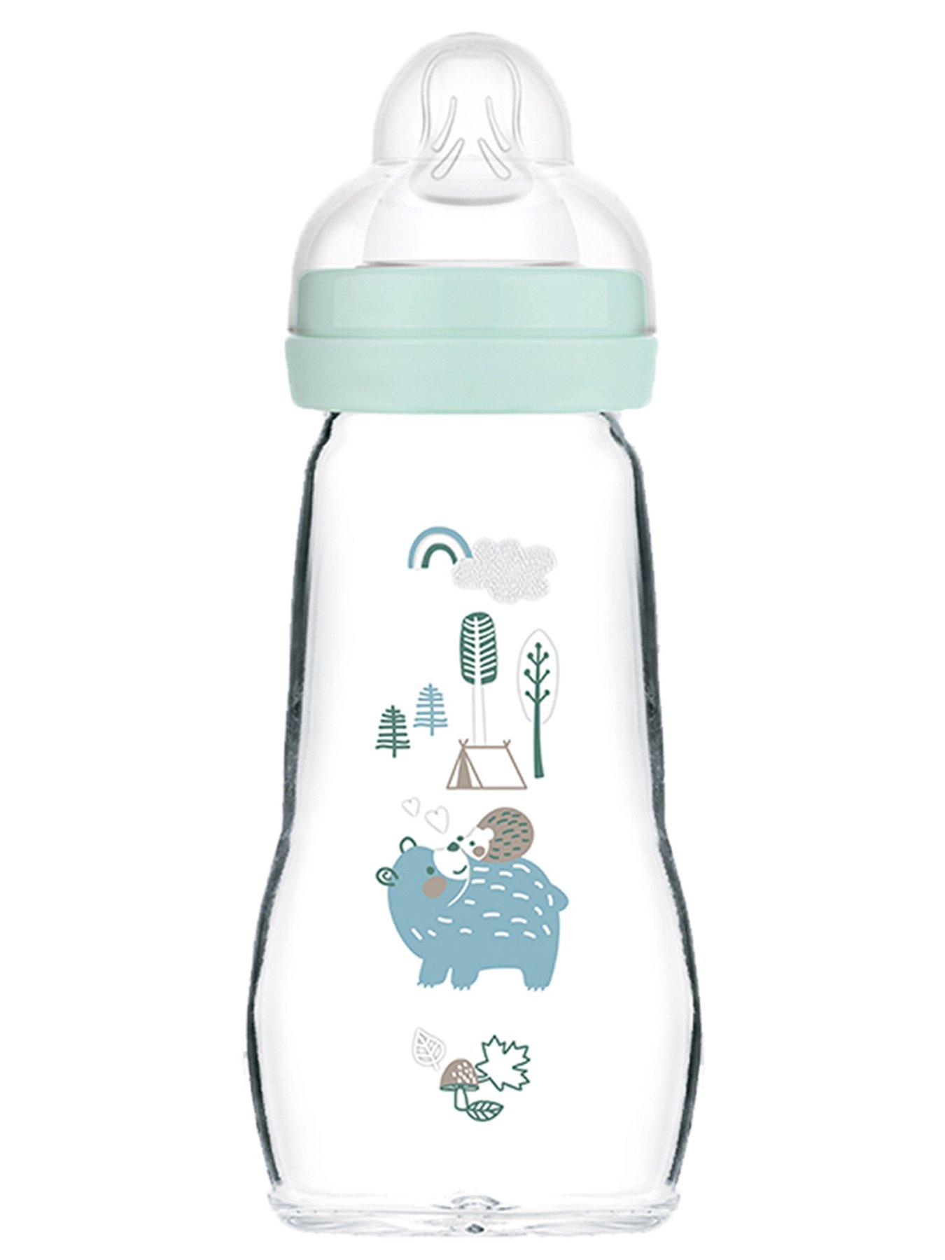 MAM Feel Good Glass Bottle 260ml Blue Very