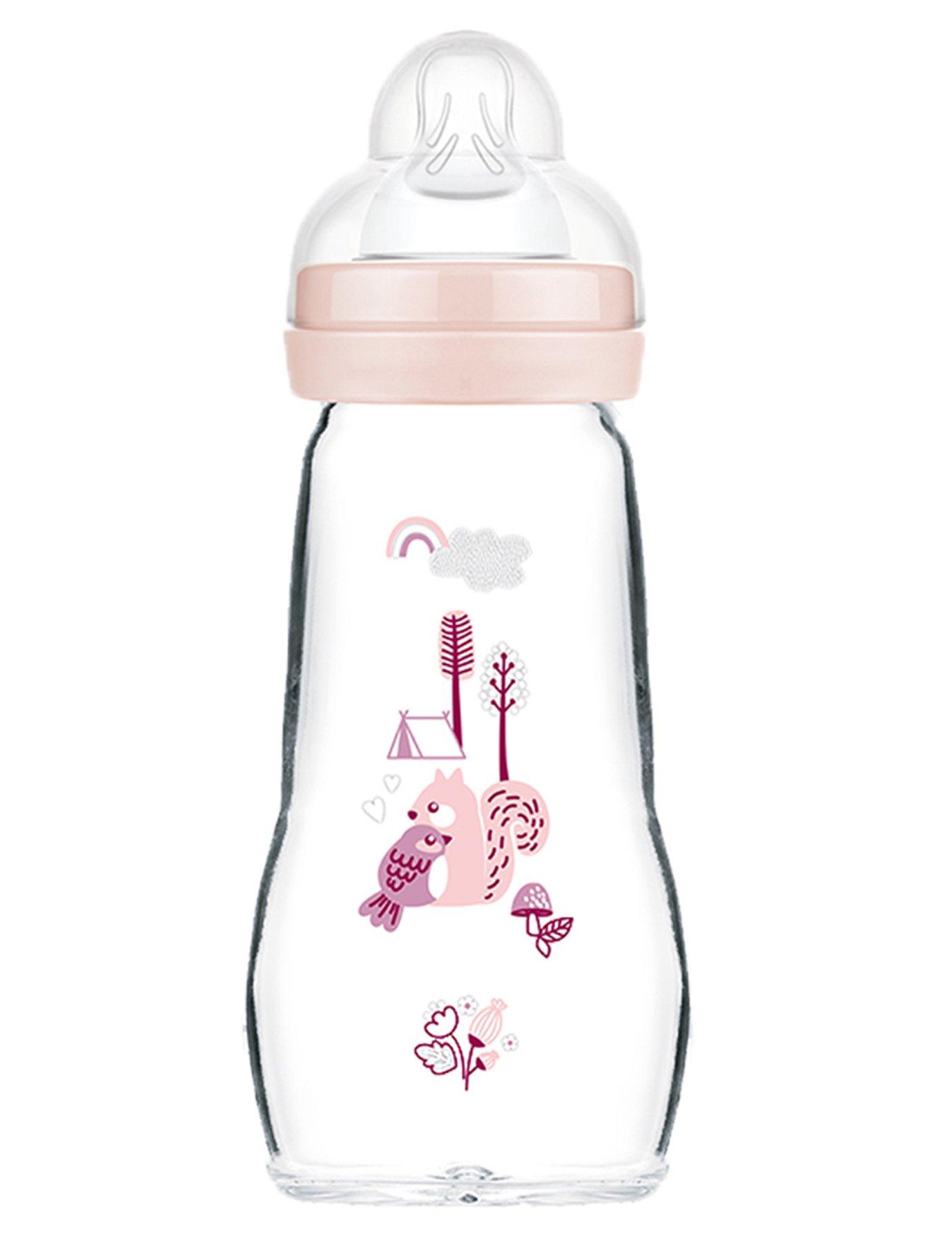 MAM Feelgood Glass Bottle 260ml Pink Very