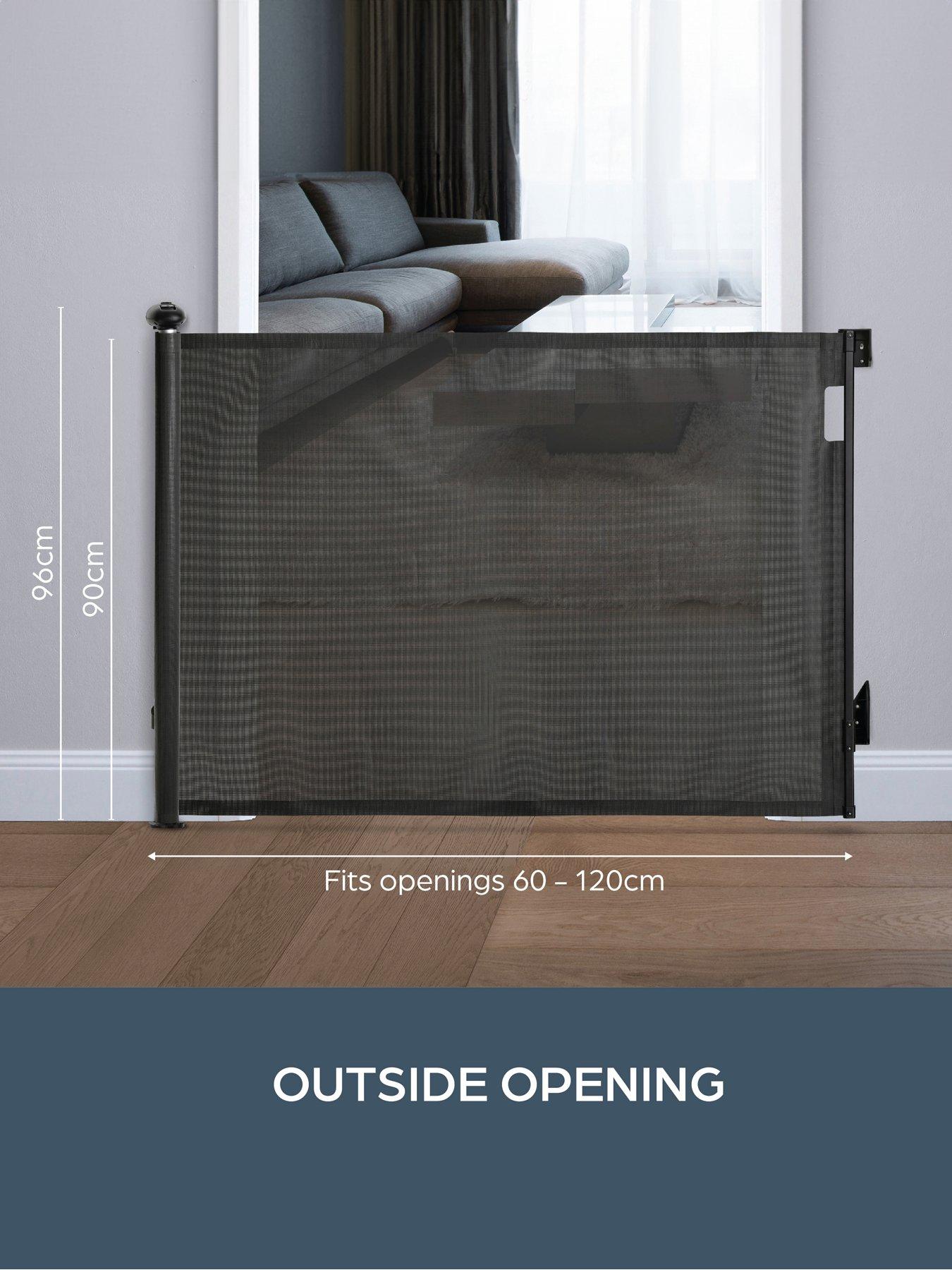 Dreambaby 'Glide  &  Hide' Xtra-Tall  &  Xtra-Wide Retractable Mesh Gate (60-140cm) - Black