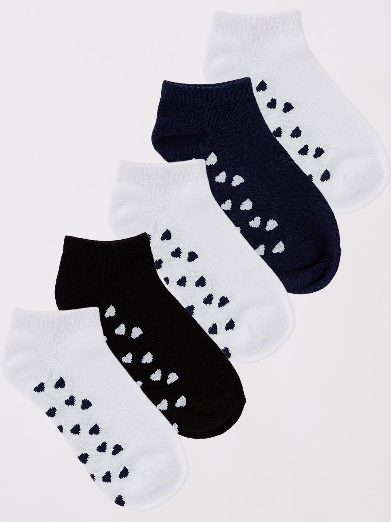 undefined 5Pk Mono Heart Trainer Liner Socks - Multi