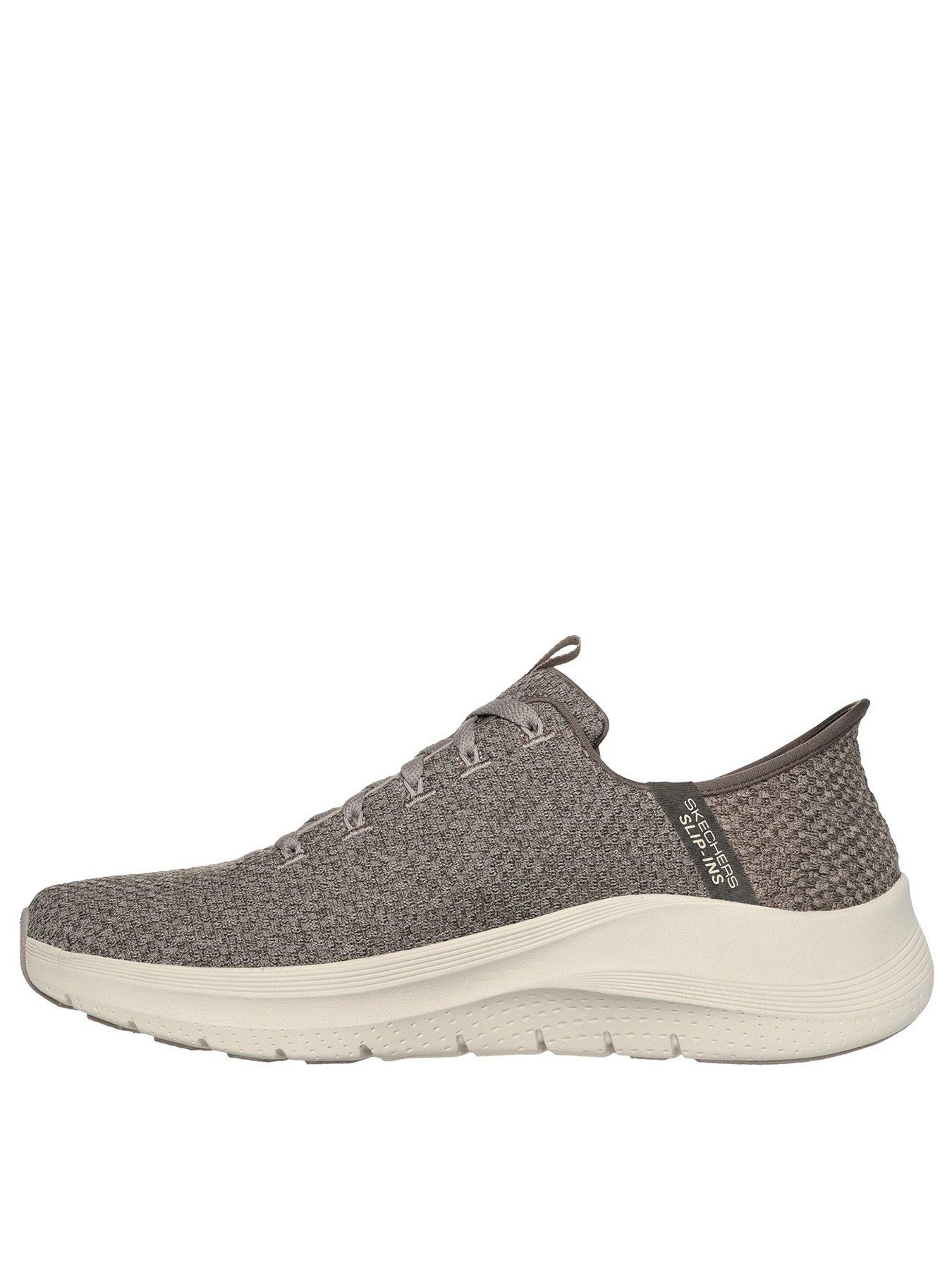 Skechers Arch Fit Machine Washable Vegan Slip on Trainers Beige Very