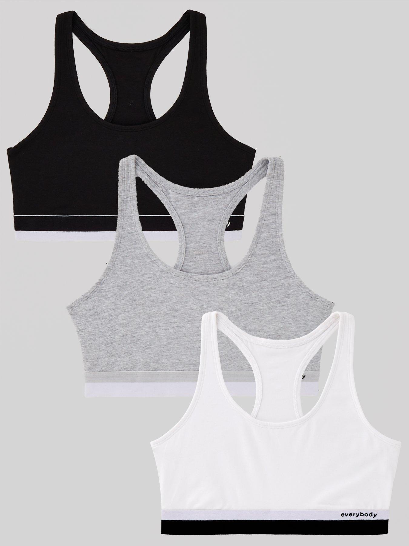 undefined 3pk Racer Back Cotton Bralet