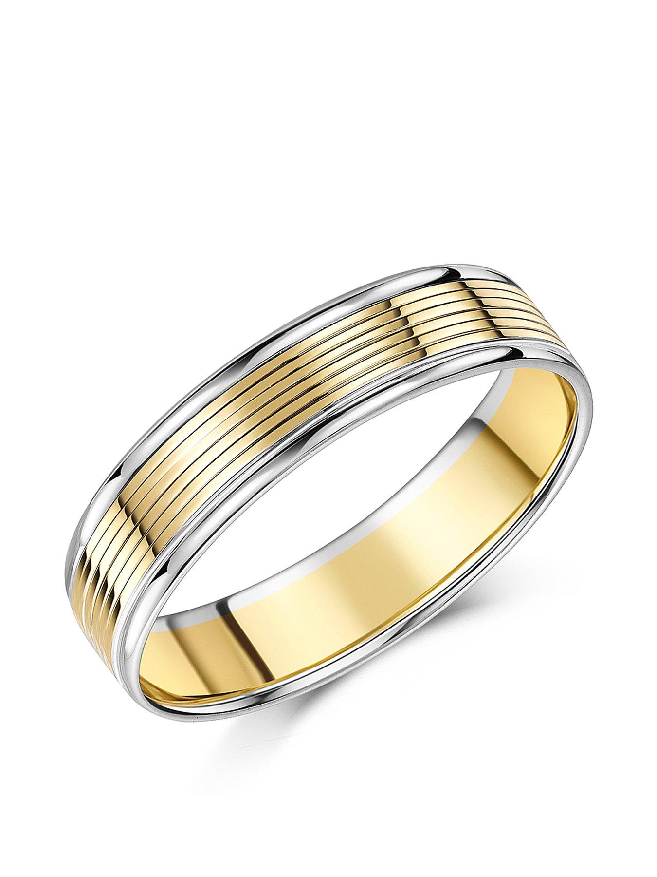 undefined Two Colour Patterned Wedding Ring
