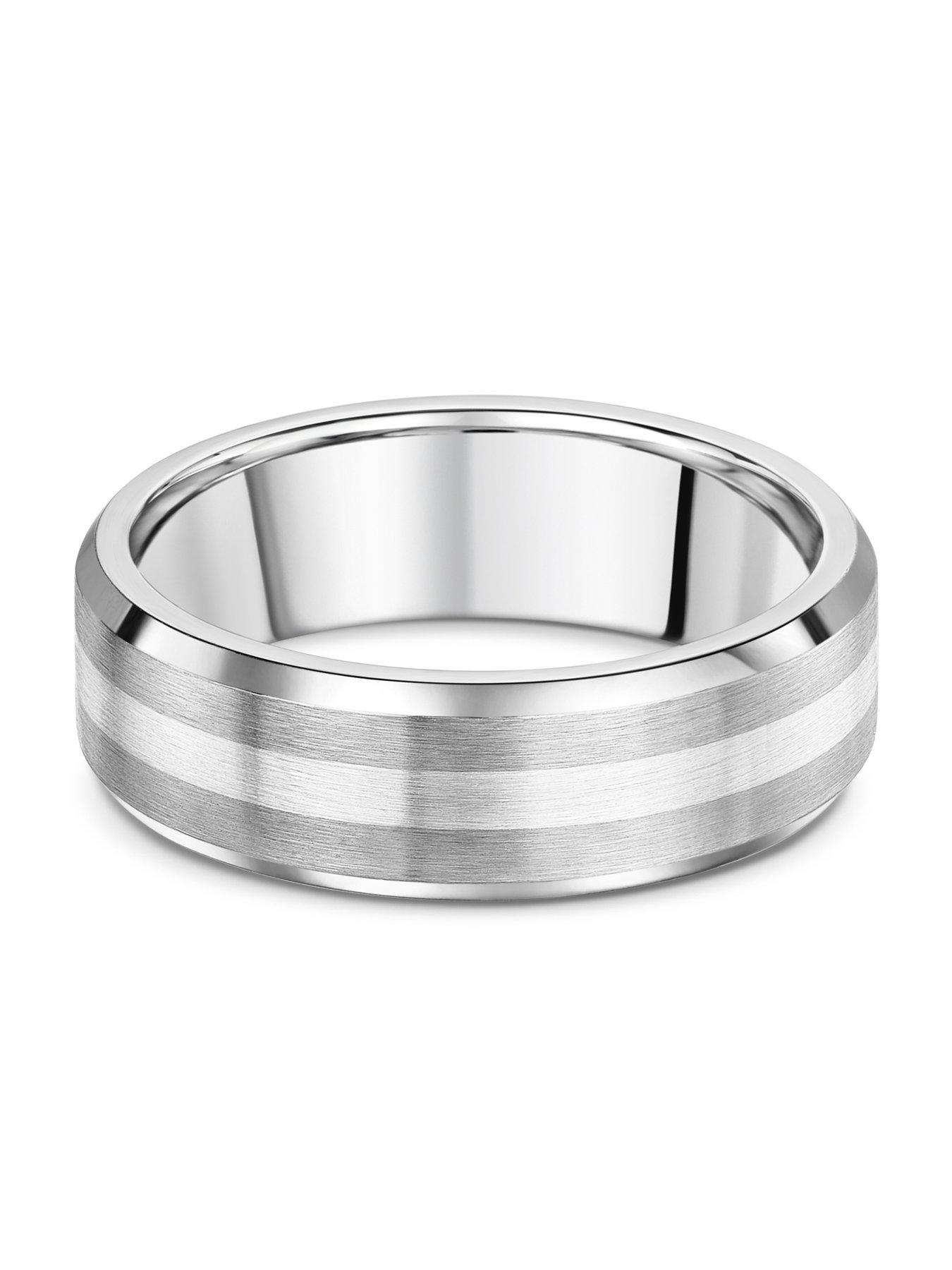 Image 2 of 2 of The Love Collection 7mm Silver Inlay Titanium Ring