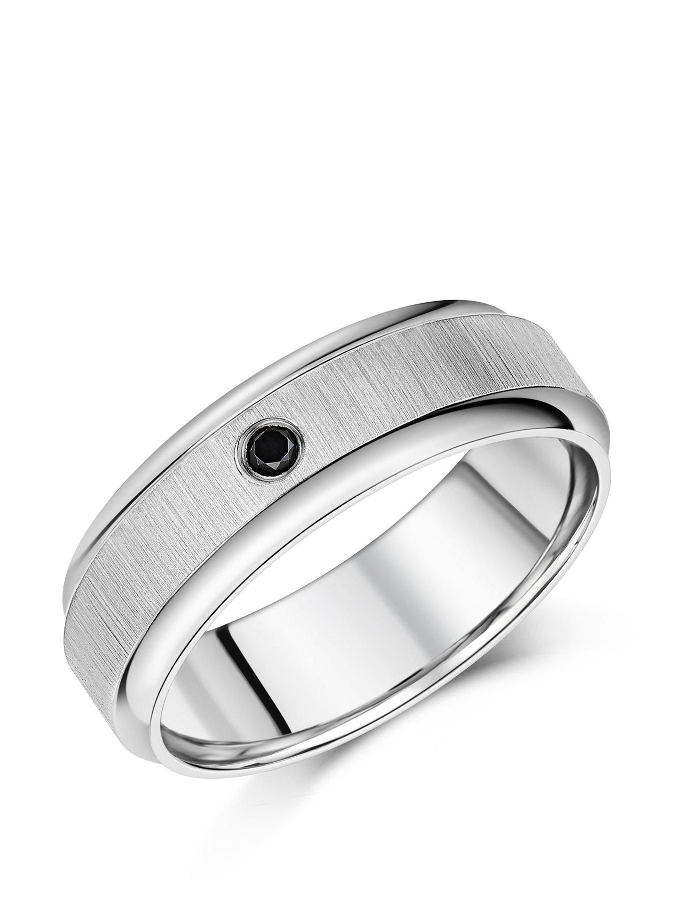 undefined 7mm Diamond  Titanium Ring