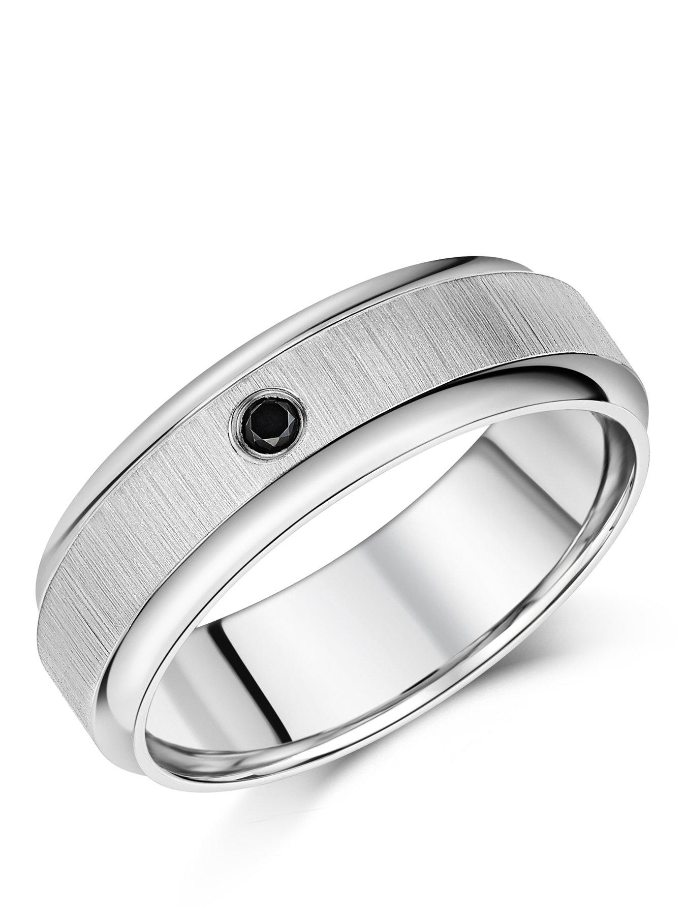 Image 1 of 2 of The Love Collection 7mm Diamond  Titanium Ring