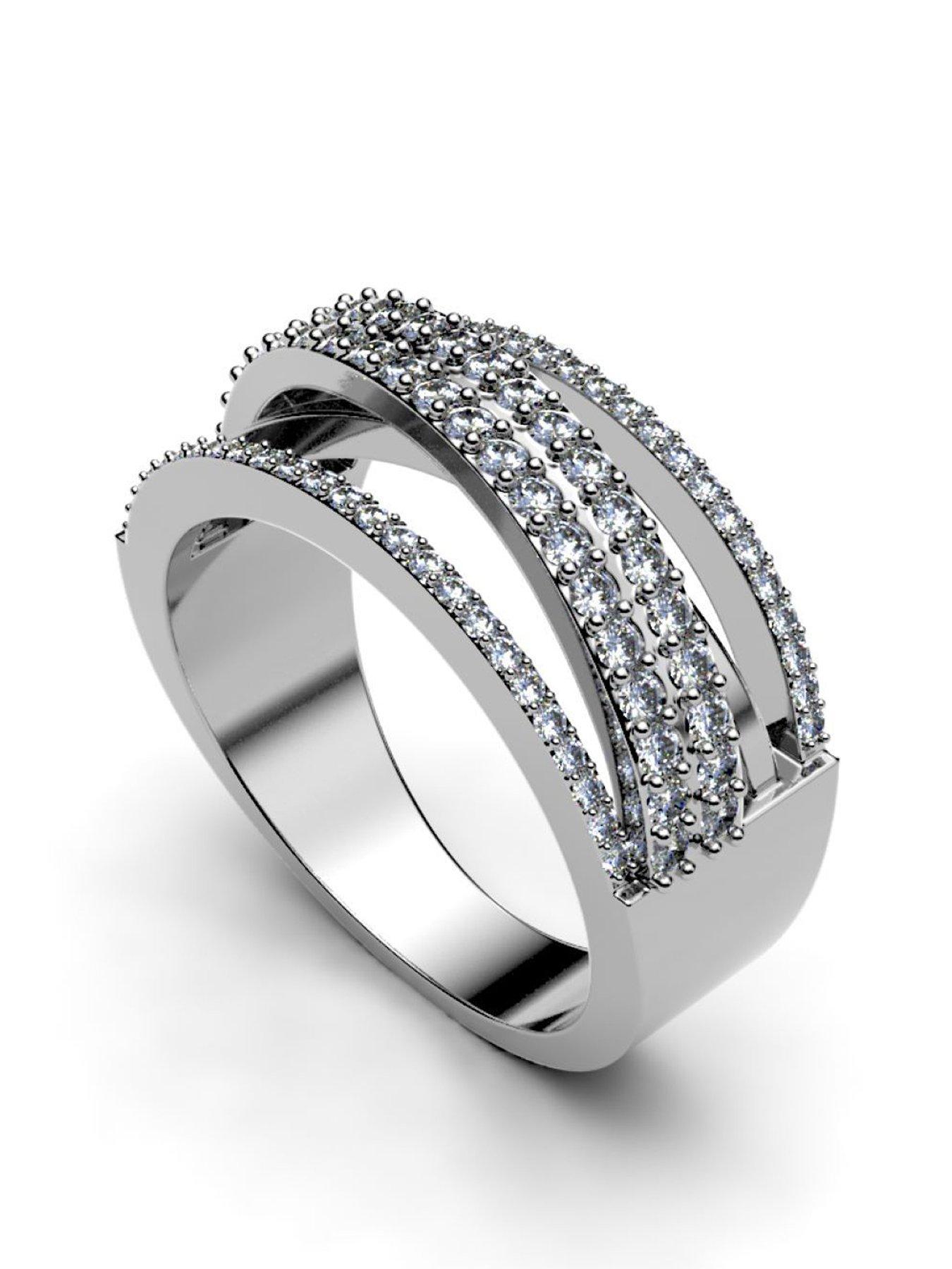 Product photograph of Moissanite 9kw Moissanite Twist Ring from very.co.uk