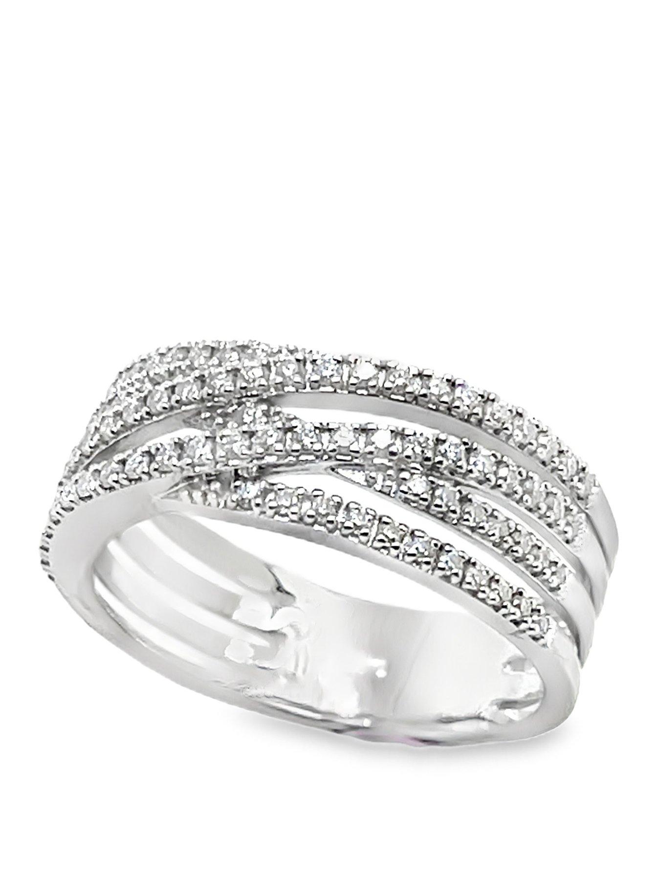 Moissanite 9KW Moissanite Multi Band Twist Ring