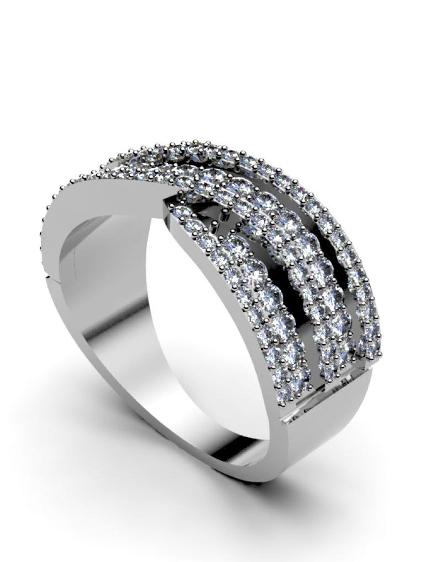 Product photograph of Moissanite 9kw Moissanite Thick Twist Ring from very.co.uk