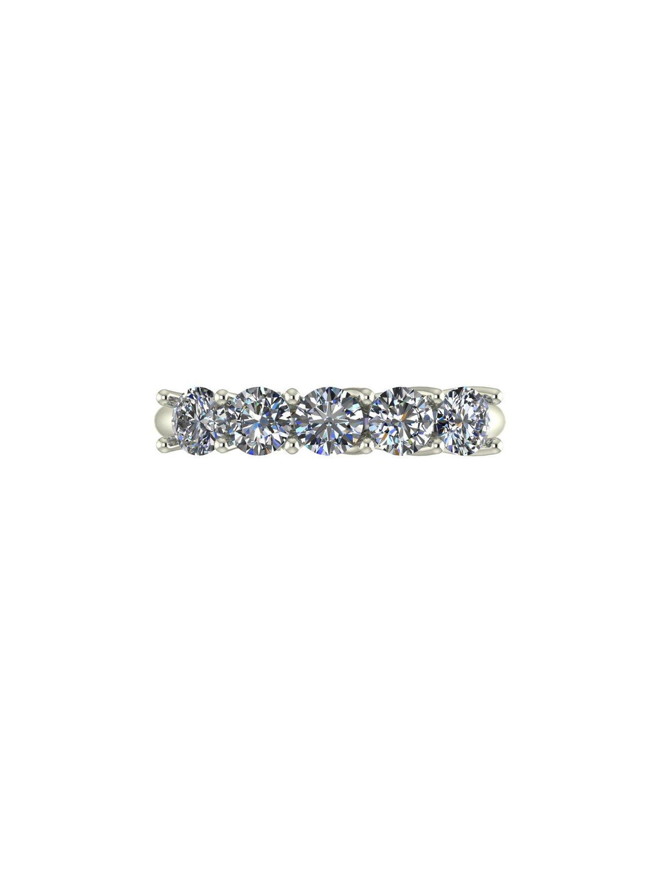 Image 2 of 6 of Moissanite 9ct White Gold 5 stone 1.25ct Moissanite Eternity Ring