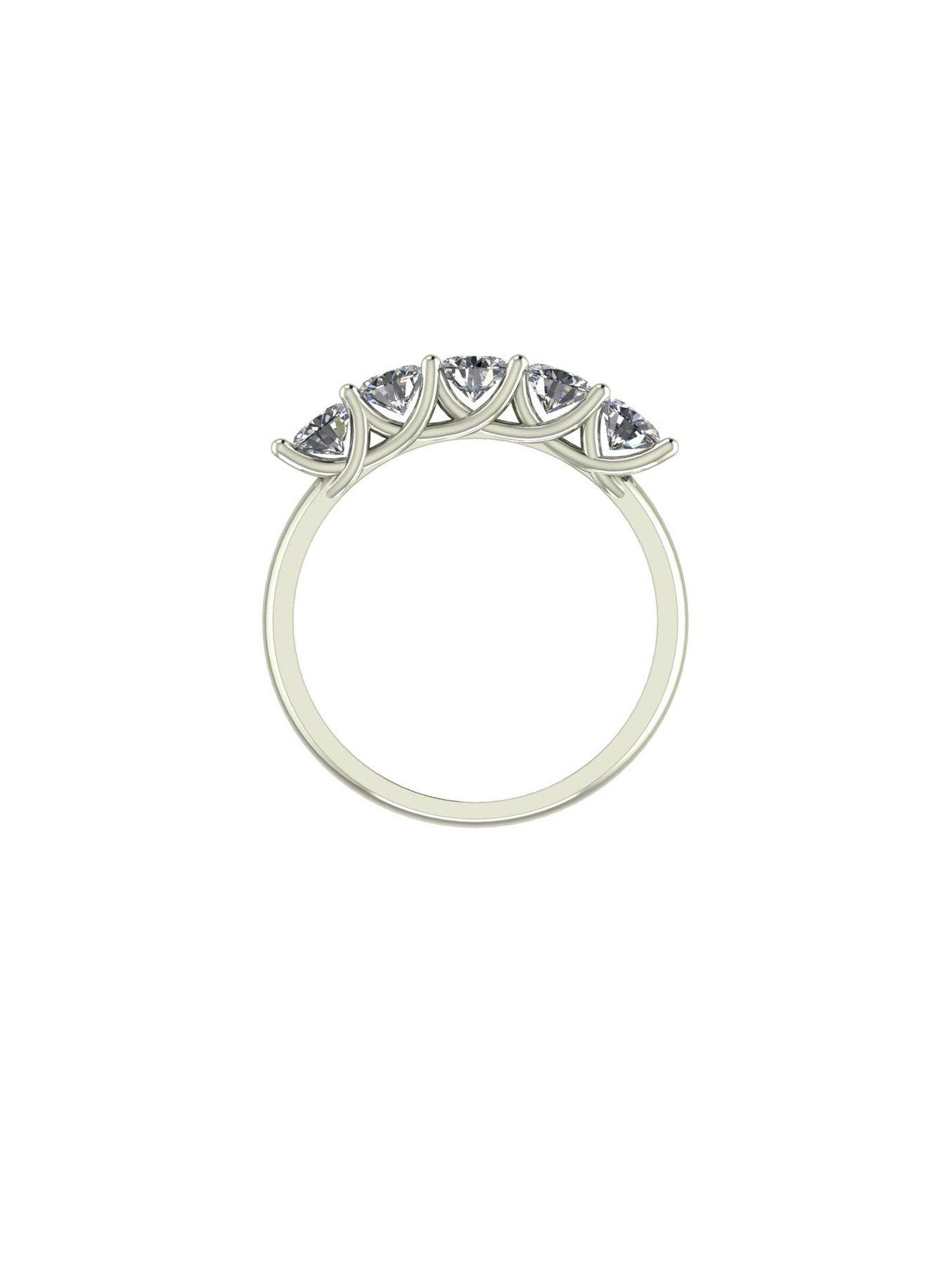Image 3 of 6 of Moissanite 9ct White Gold 5 stone 1.25ct Moissanite Eternity Ring