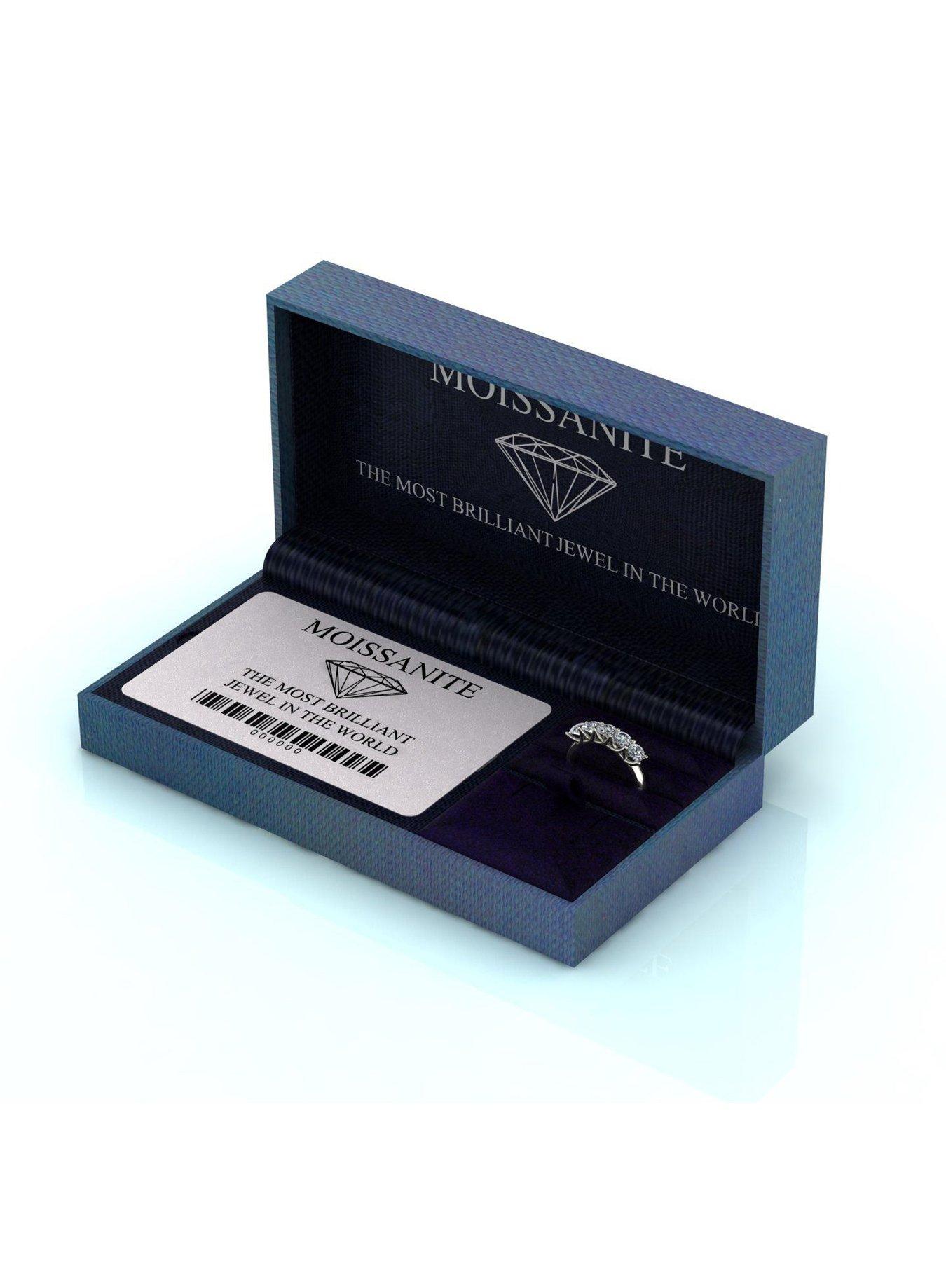 Image 5 of 6 of Moissanite 9ct White Gold 5 stone 1.25ct Moissanite Eternity Ring