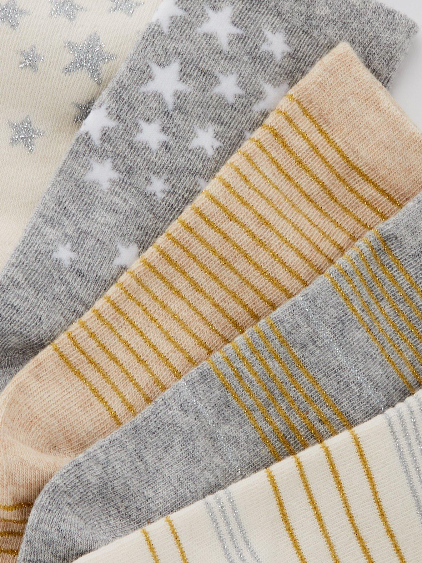 Image 4 of 4 of Everyday 5Pk Printed Lurex Ankle Socks - Multi