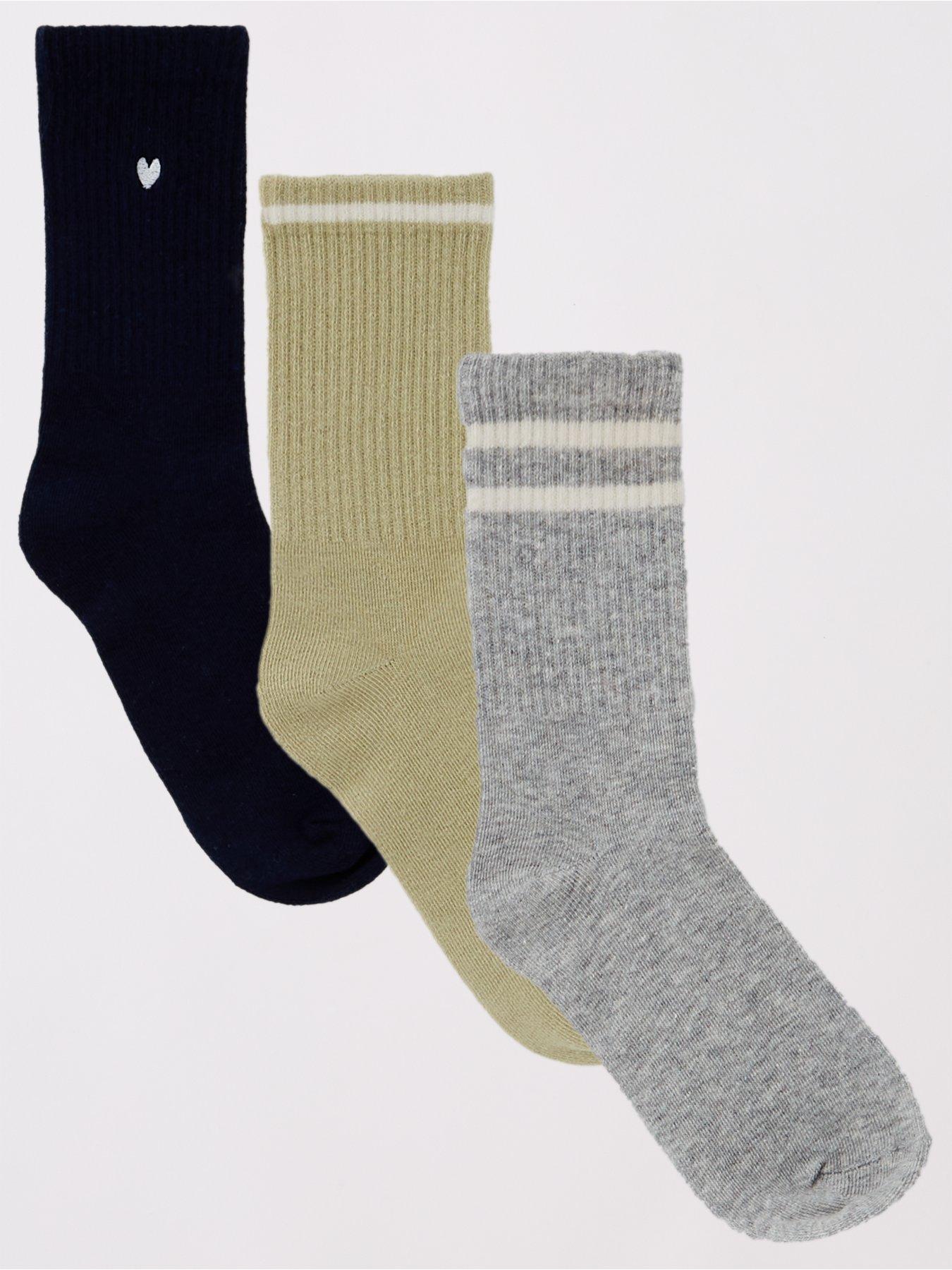 undefined 3Pk Ribbed Socks - Multi