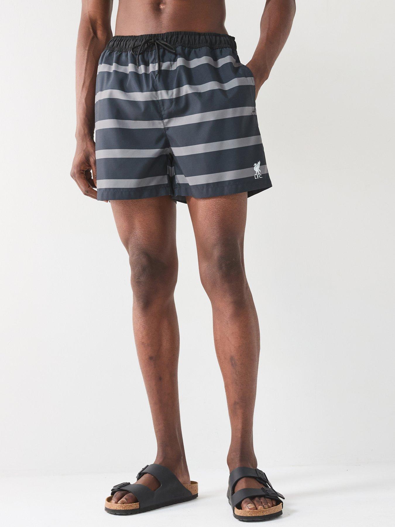 Liverpool FC Football Club Stripe Swim Short - Charcoal