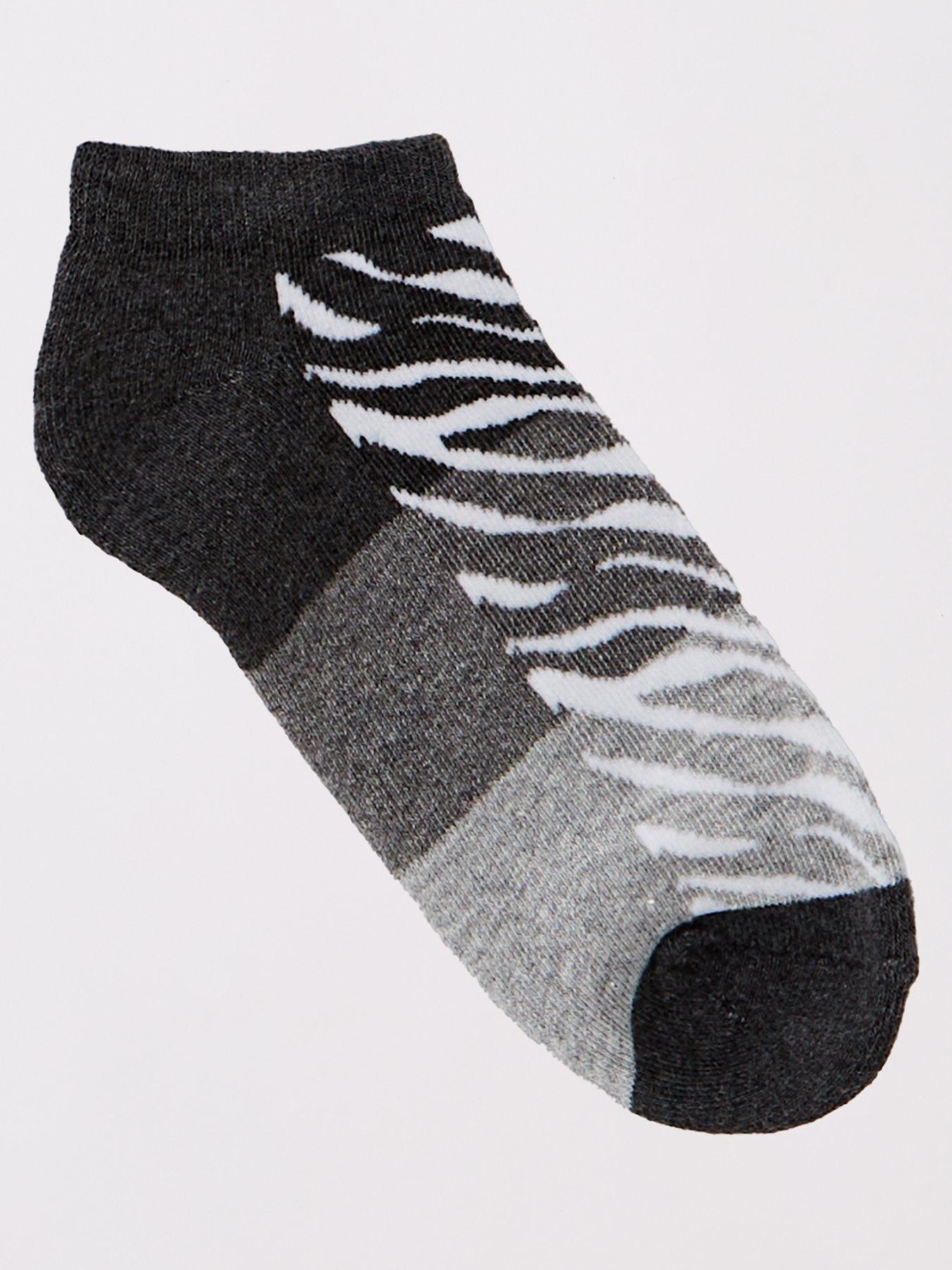 Image 2 of 4 of Everyday 5Pk Print Mono Animal Trainer Liner Socks - Multi