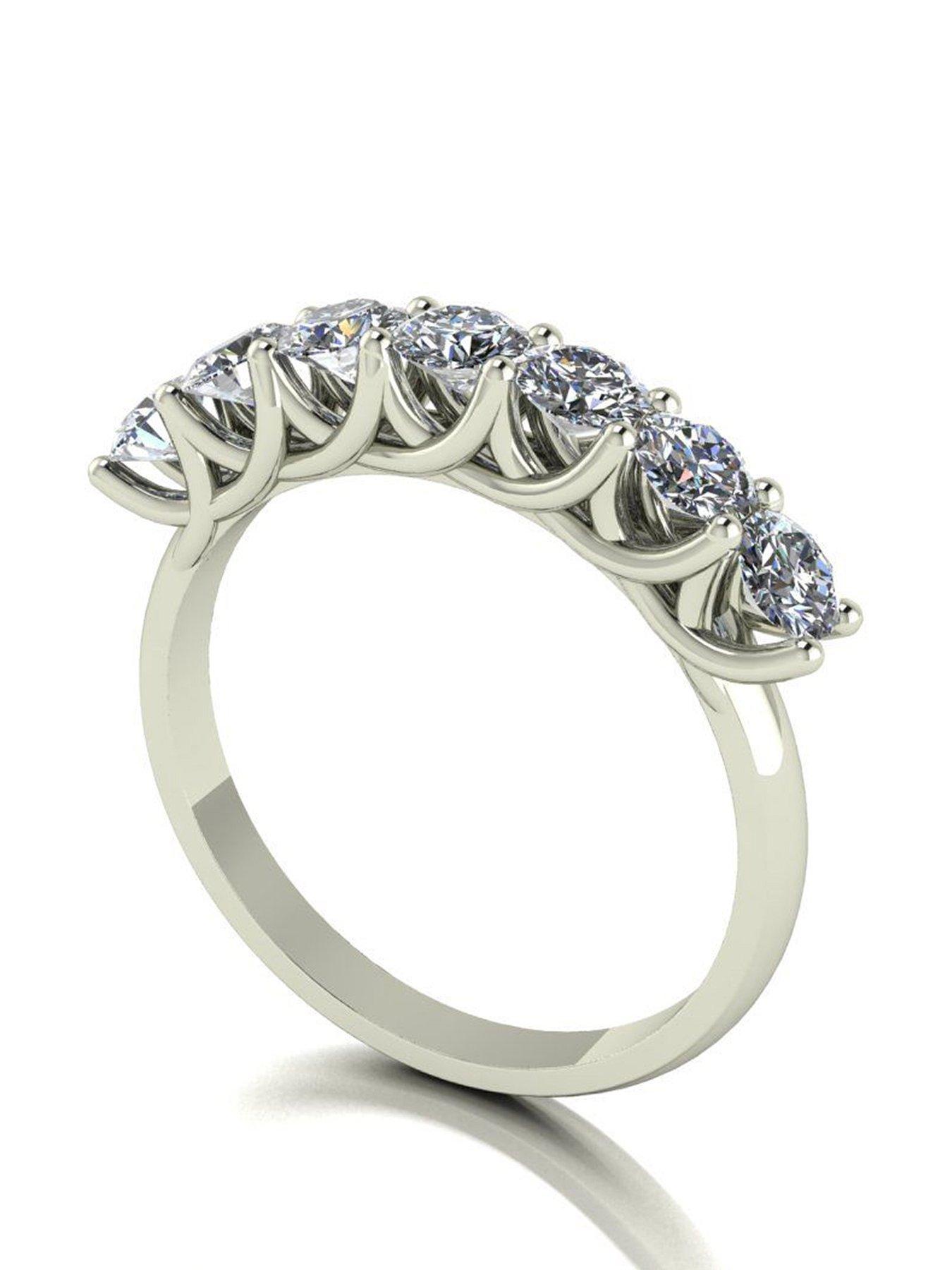 Product photograph of Moissanite 9ct White Gold 7 Stone 1ct Total Moissanite Eternity Ring from very.co.uk