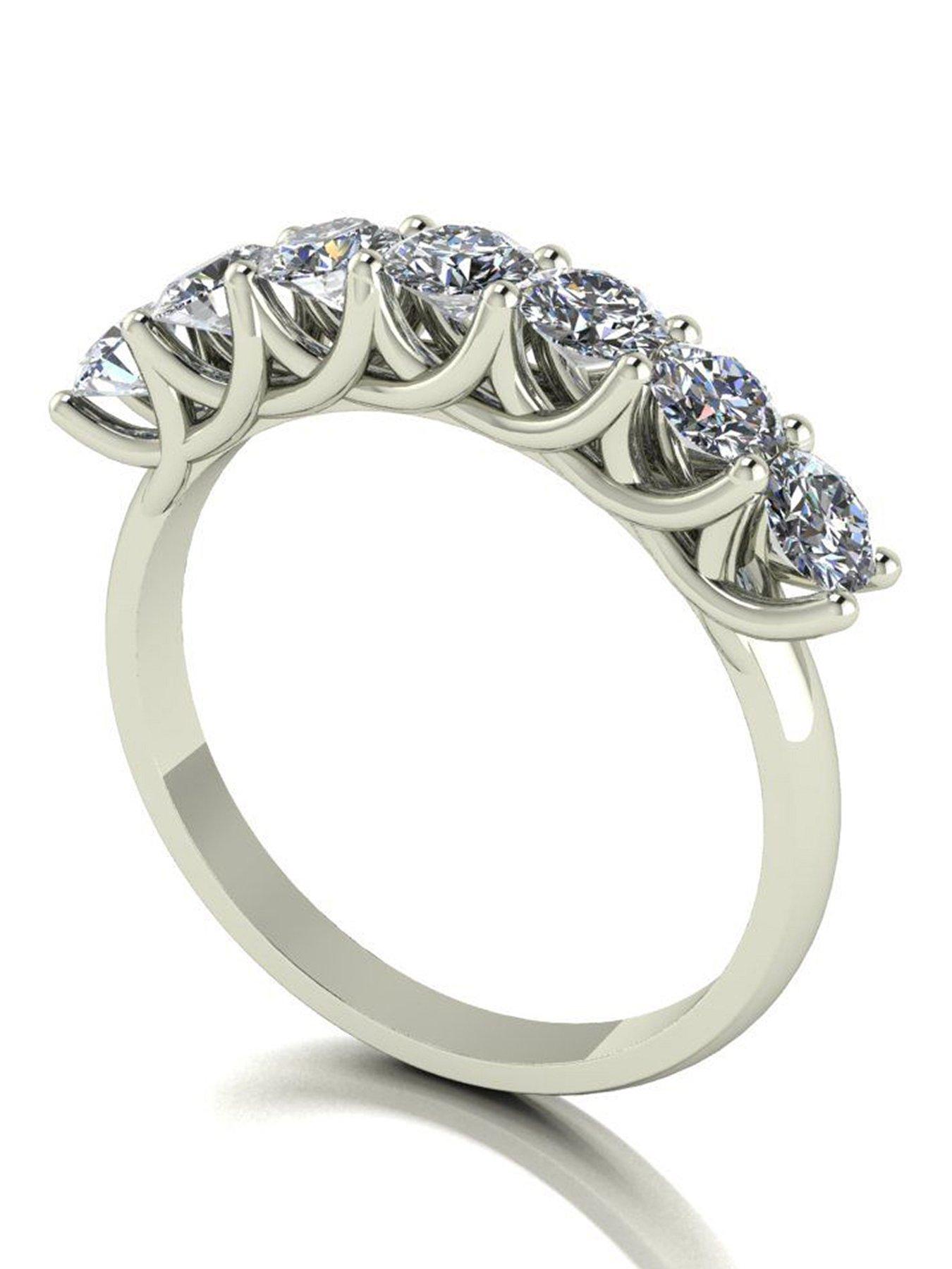 Moissanite 9ct White Gold 7 Stone 1ct total Moissanite Eternity Ring
