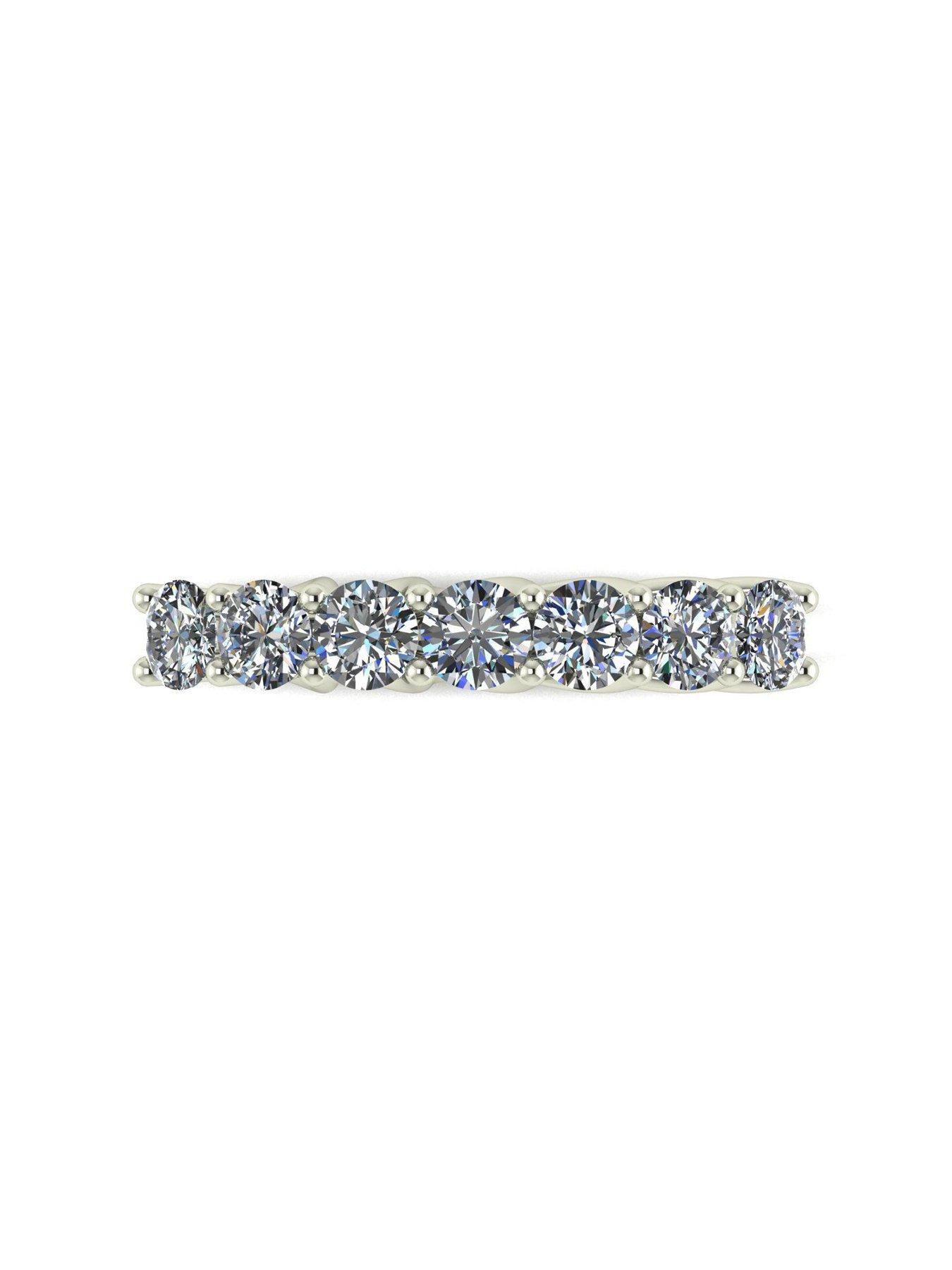 Image 2 of 6 of Moissanite 9ct White Gold 7 Stone 1ct total Moissanite Eternity Ring