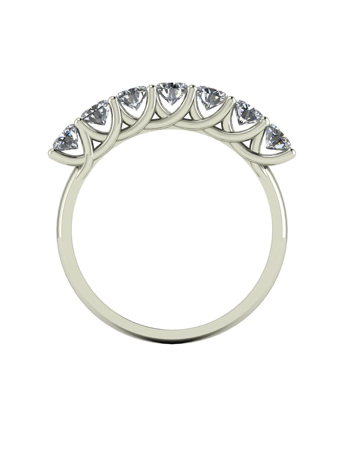 Image 3 of 6 of Moissanite 9ct White Gold 7 Stone 1ct total Moissanite Eternity Ring