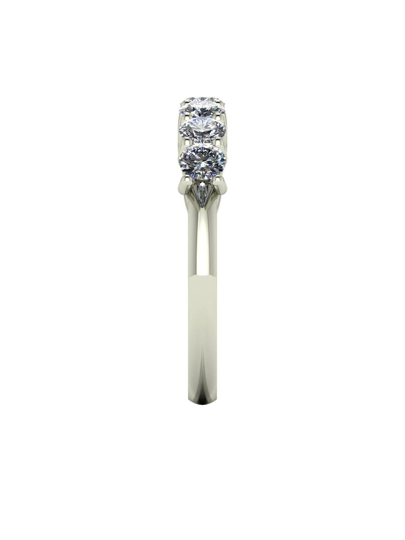 Image 4 of 6 of Moissanite 9ct White Gold 7 Stone 1ct total Moissanite Eternity Ring