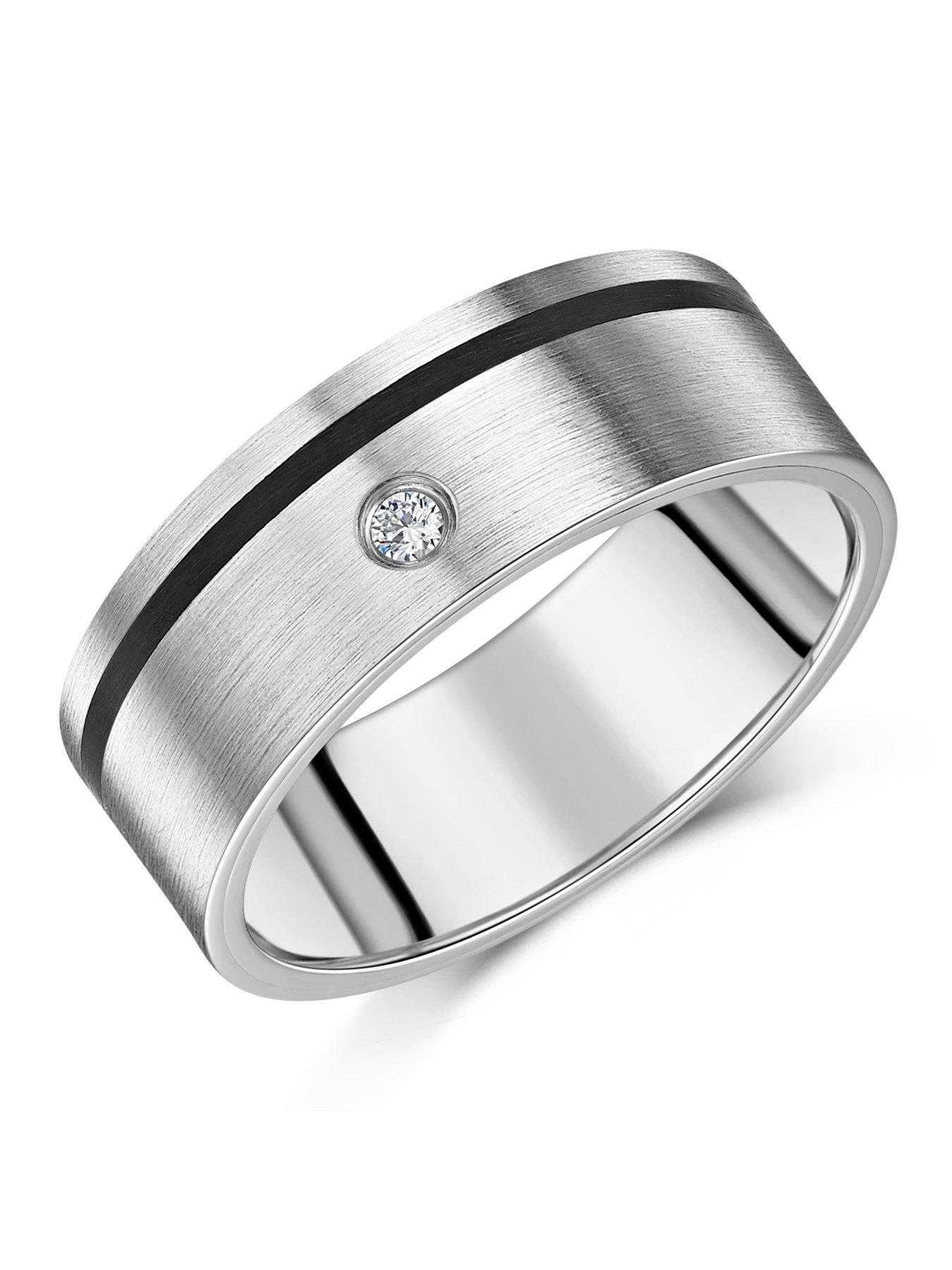 Image 2 of 2 of The Love Collection 8mm Diamond  Titanium Ring